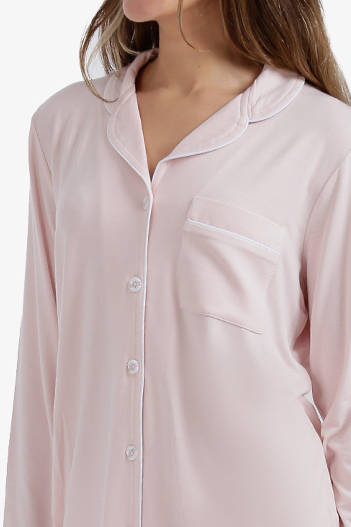 Contrast-Pipe Pyjama Set