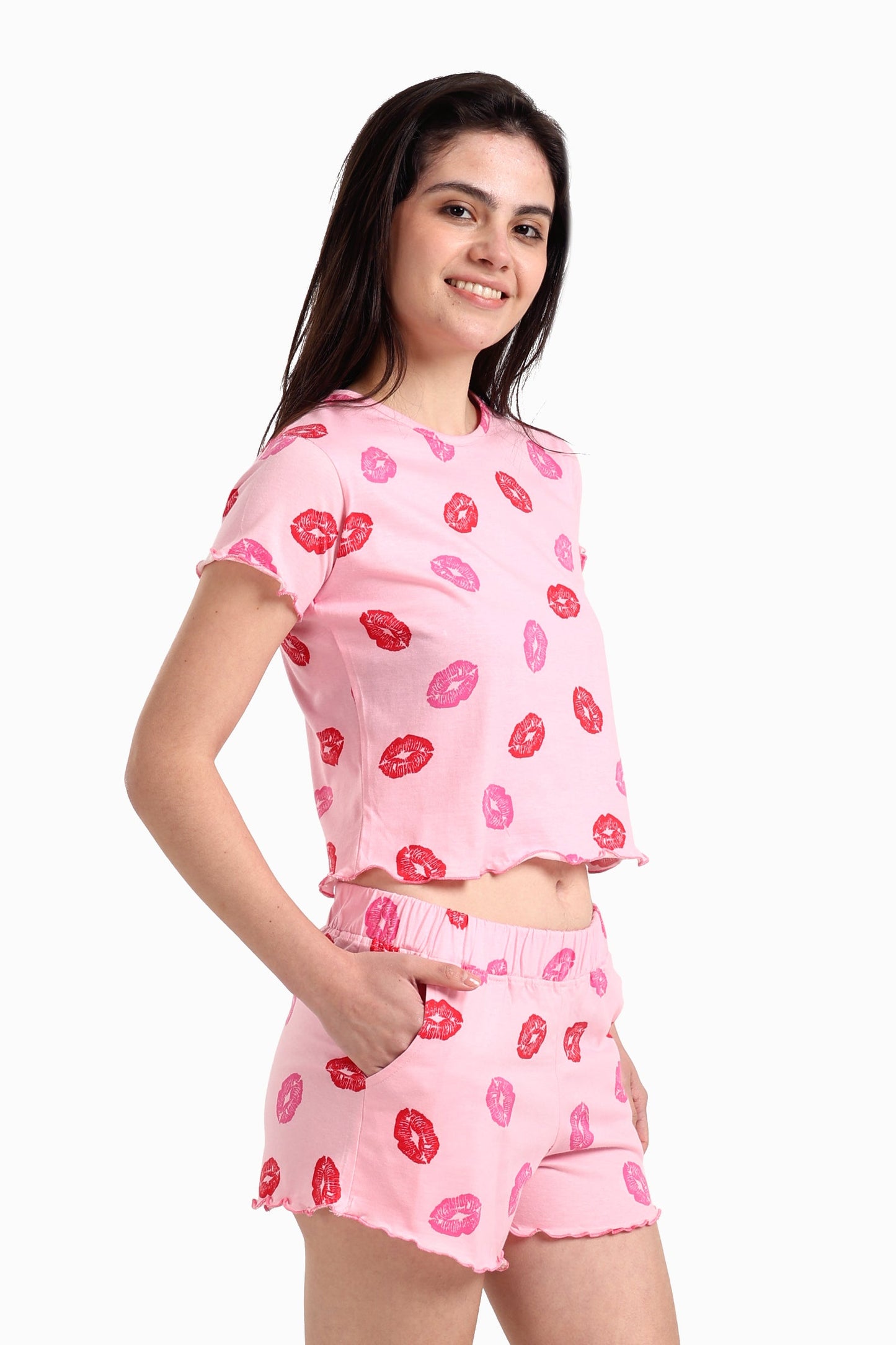 Printed Lips Pyjama Set