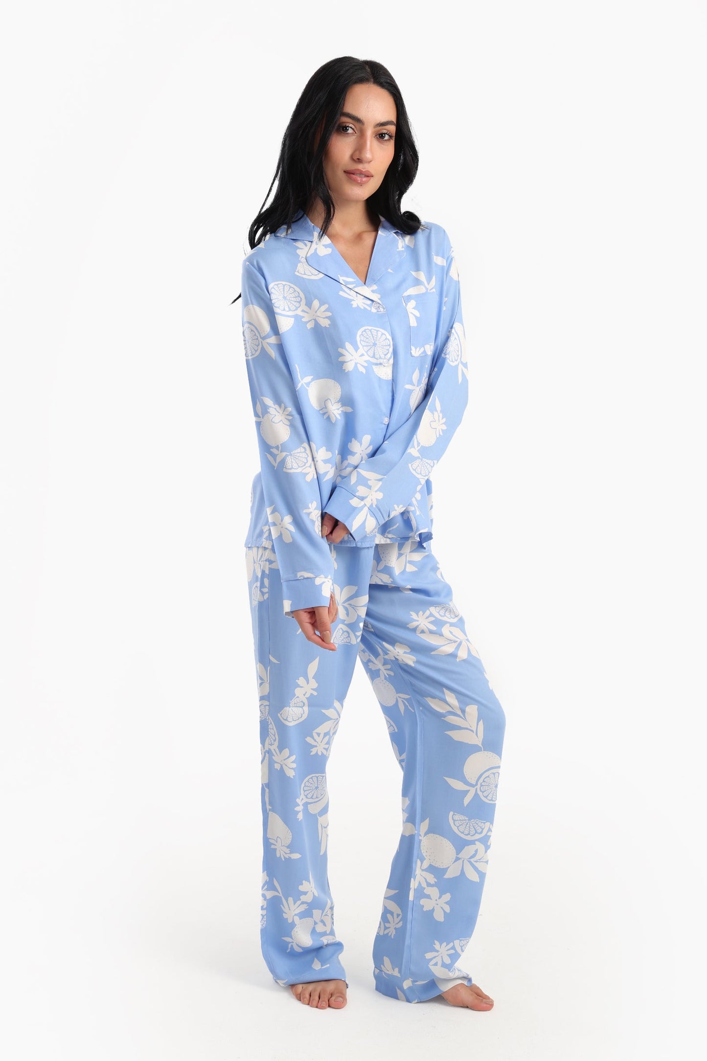 Blue Printed Pyjama Set