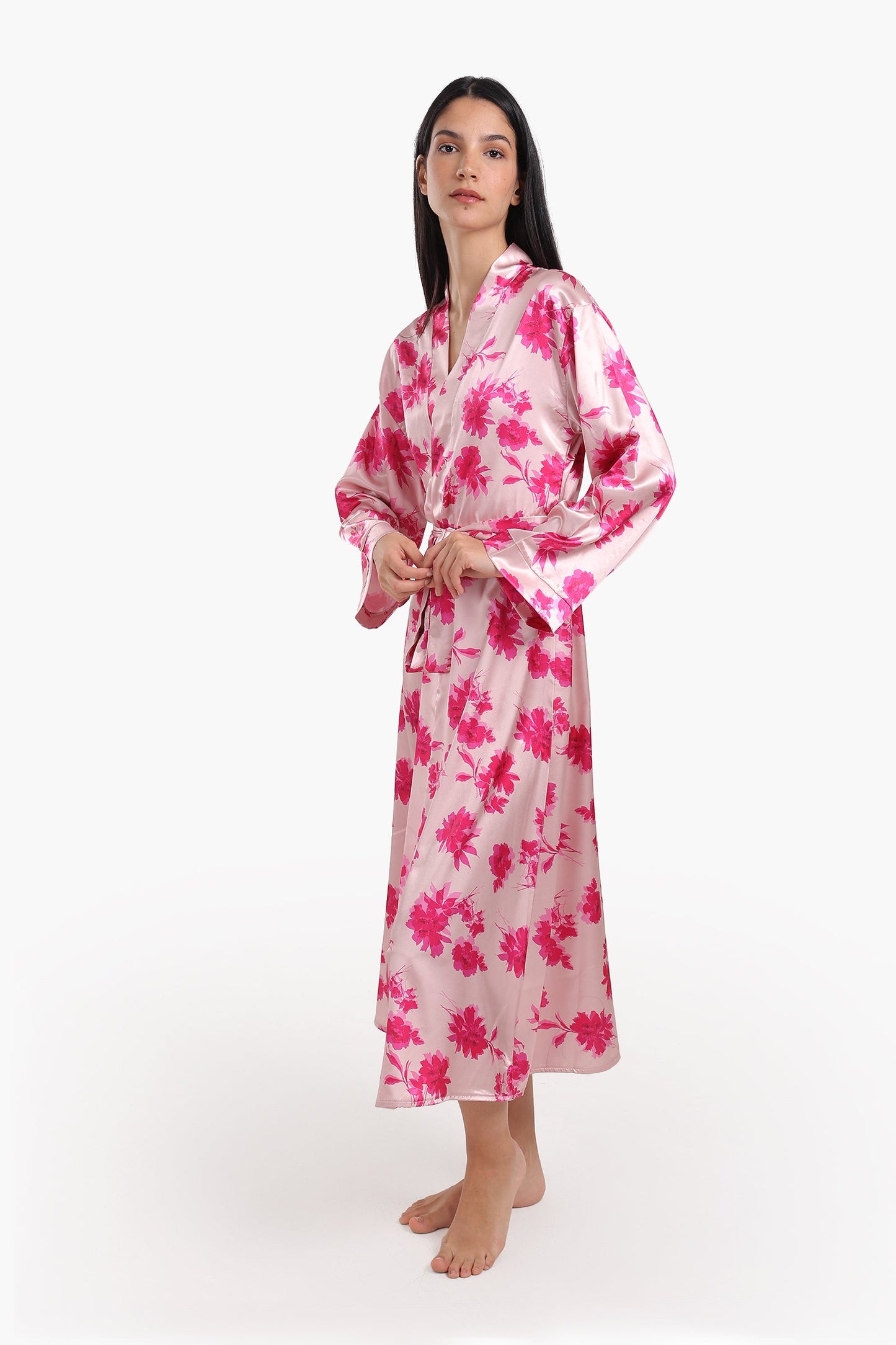 Floral Satin Robe