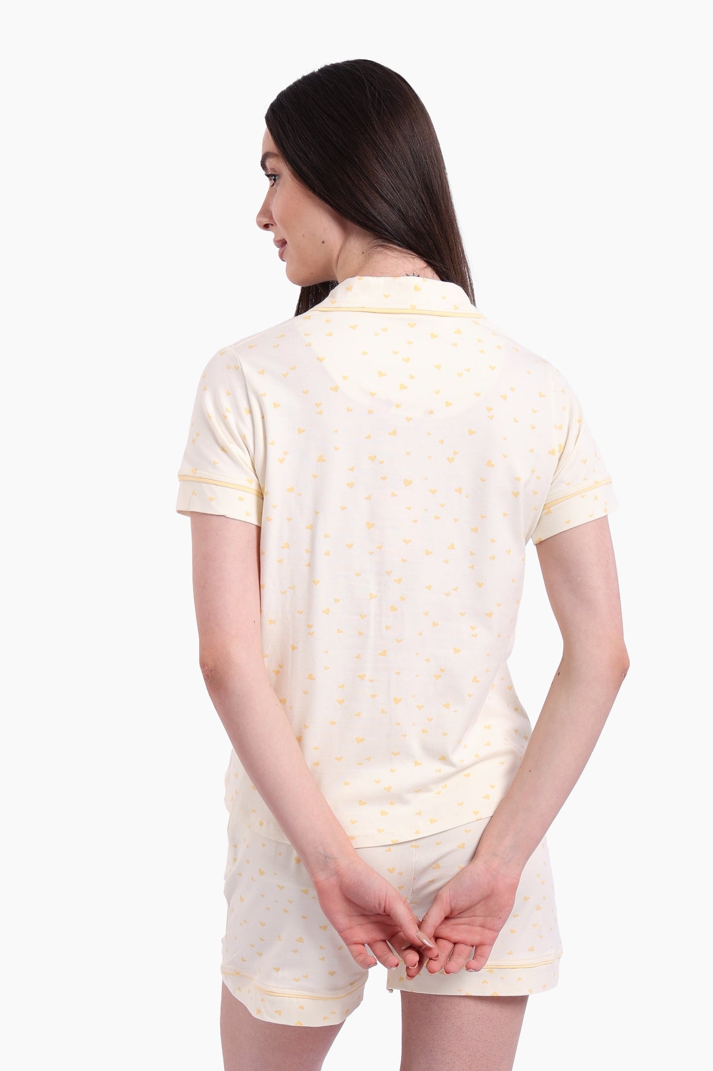 Pyjama Set with Yellow Hearts