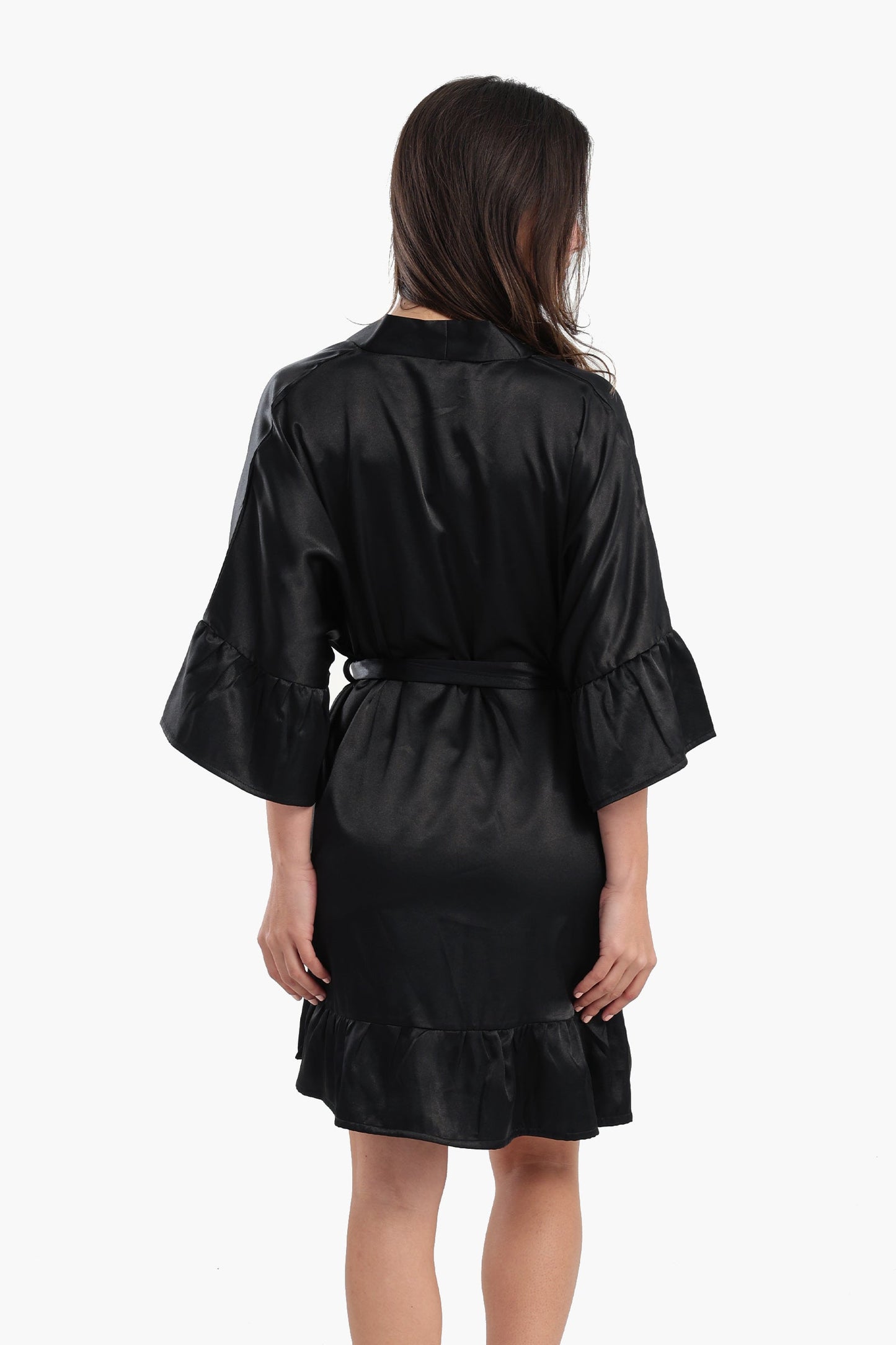 Playful Sleeves Satin Robe
