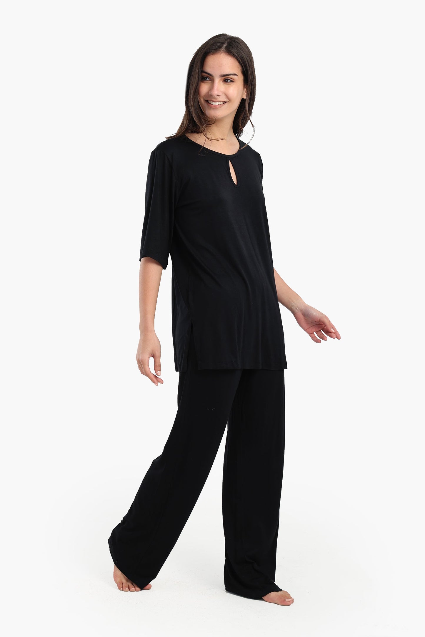 Pyjama Set with Keyhole Top