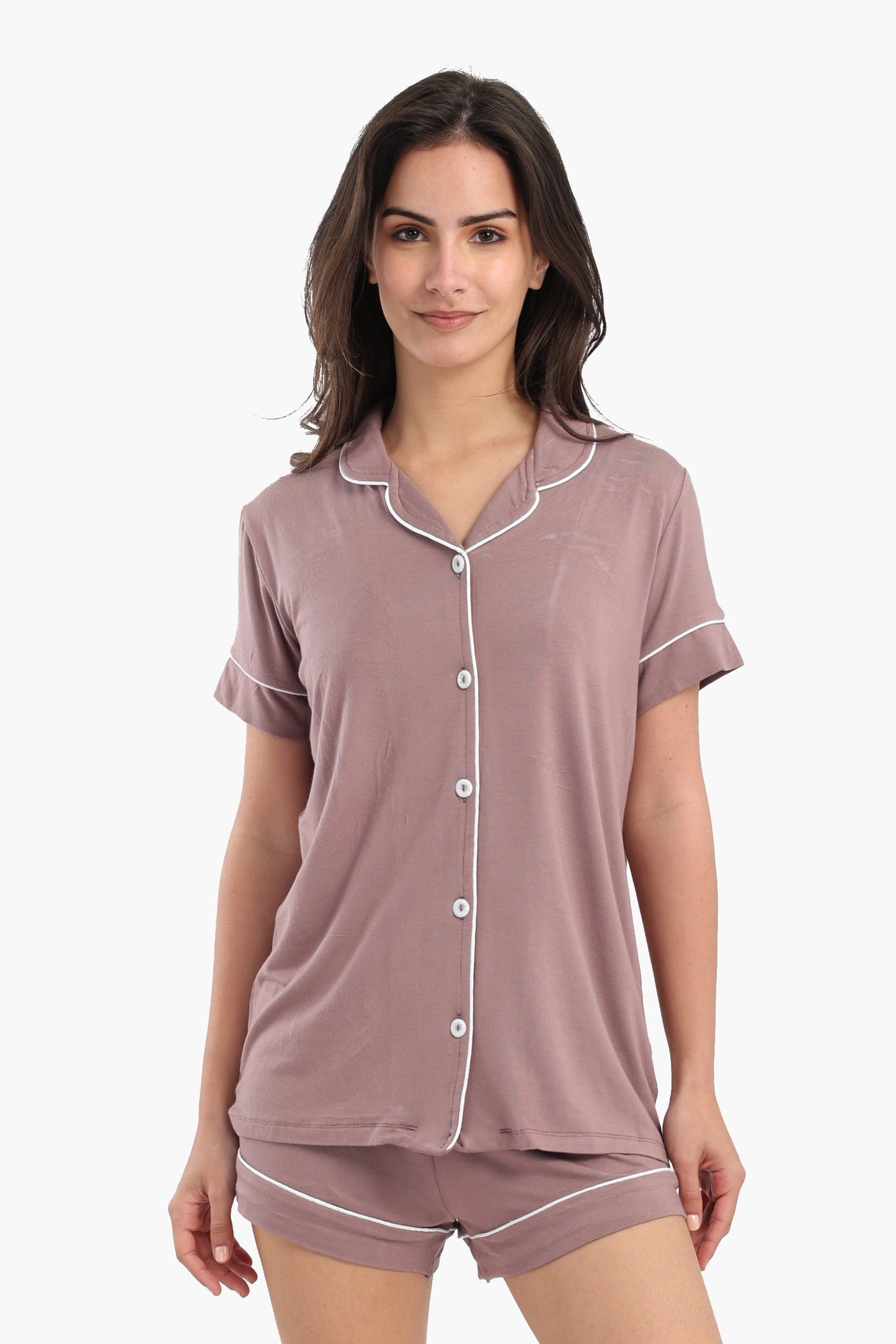 Color Piping Poplin Pyjama Set