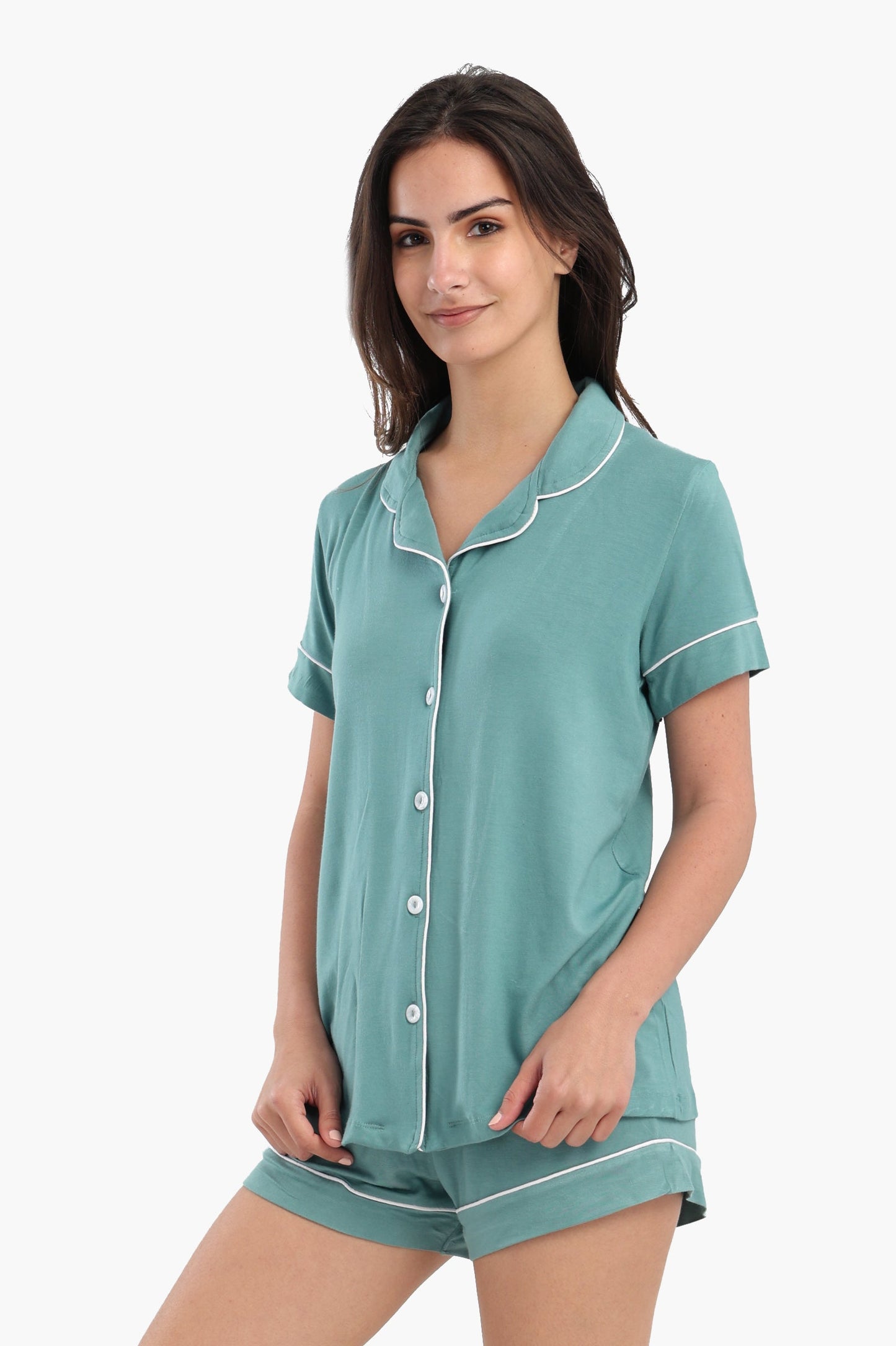 Color Piping Poplin Pyjama Set
