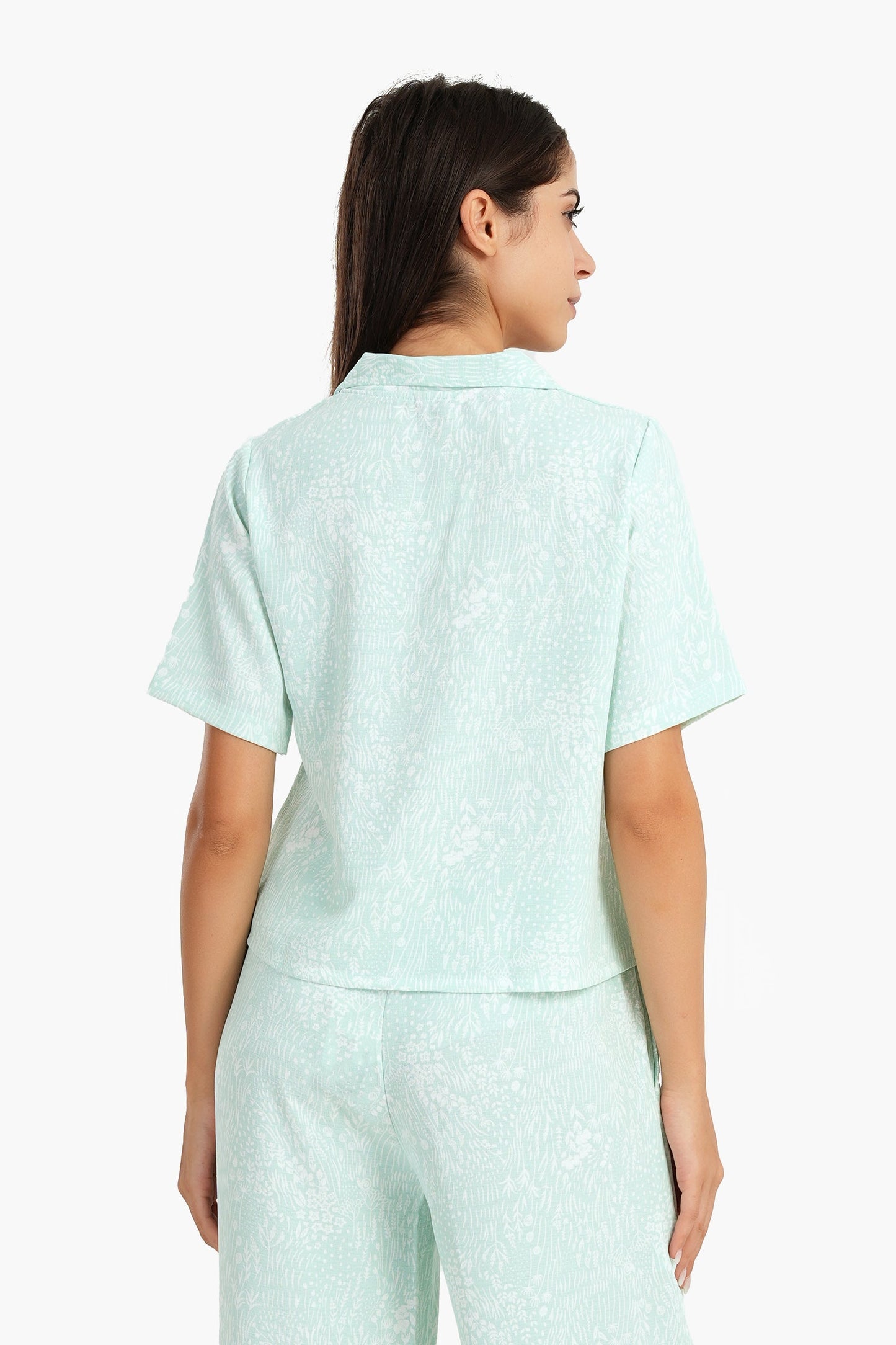 Self Pattern Pyjama Shirt Top