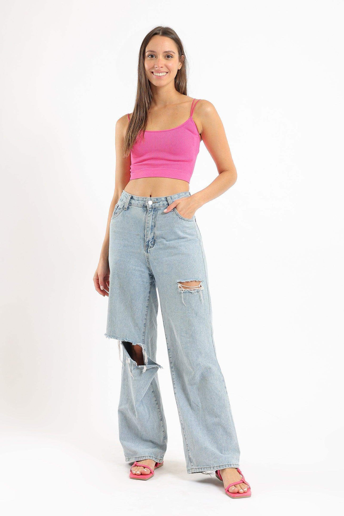 Cotton Spaghetti Straps Top