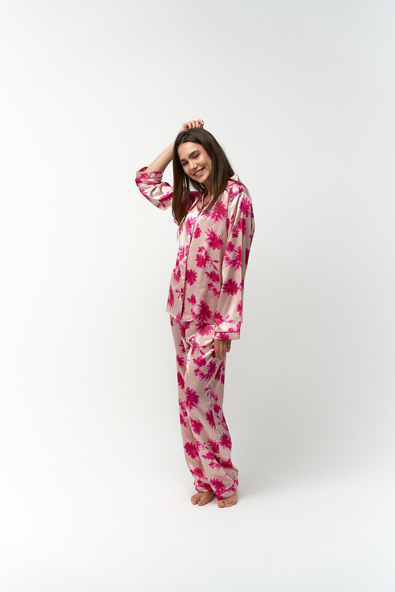 Floral Satin Pyjama Set