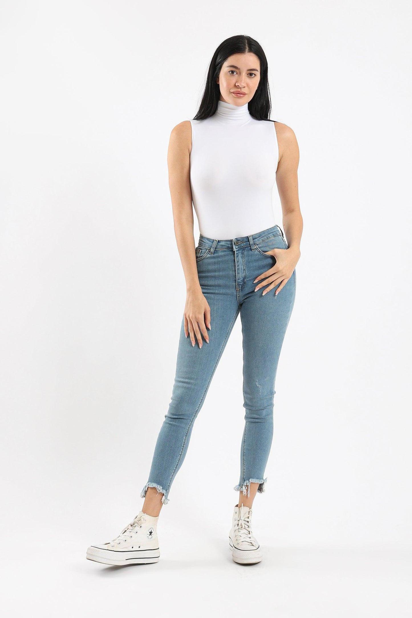 High Neck Sleeveless Bodysuit