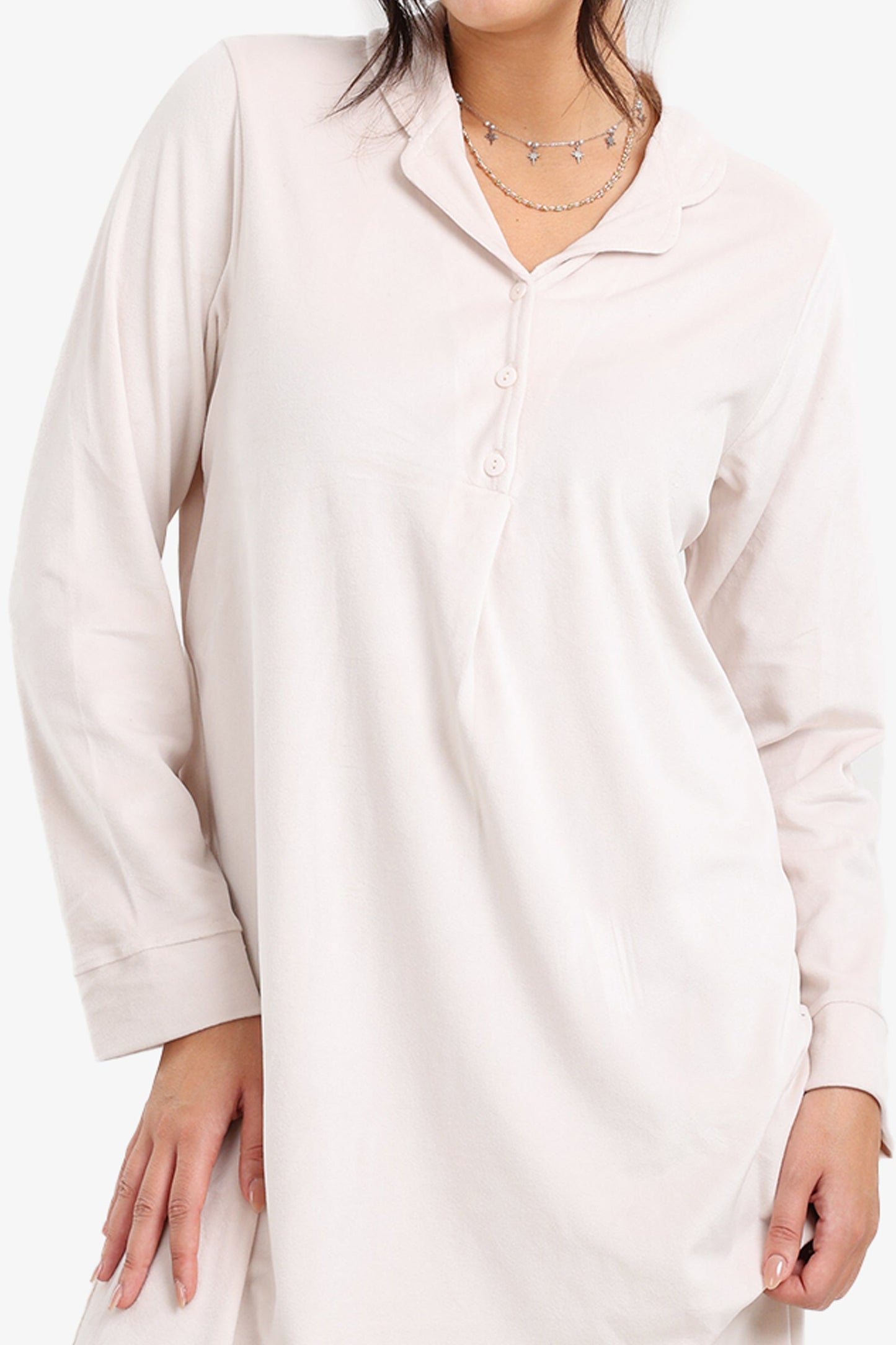 Notch Collar Velvet Nightgown