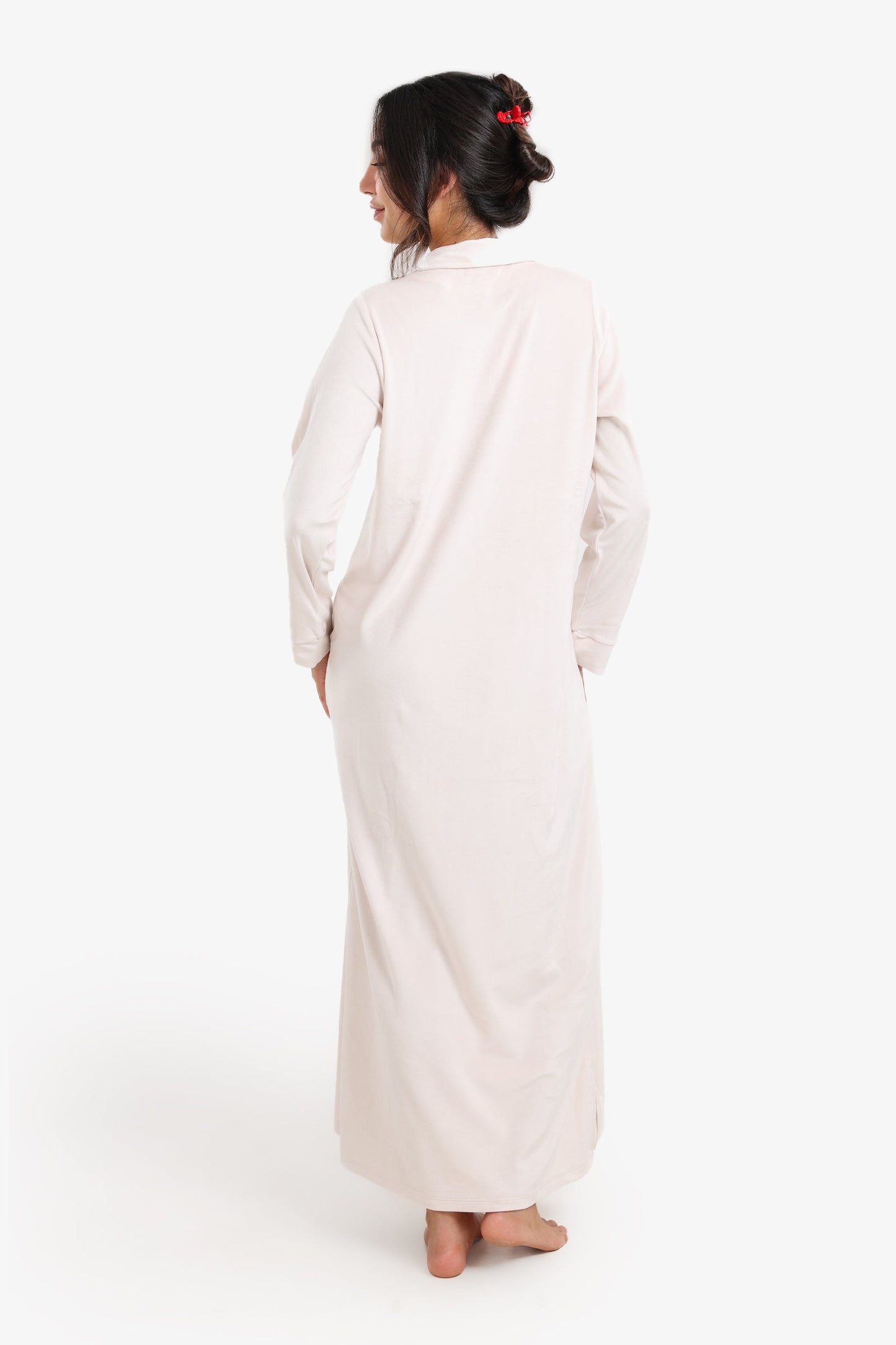 Notch Collar Velvet Nightgown