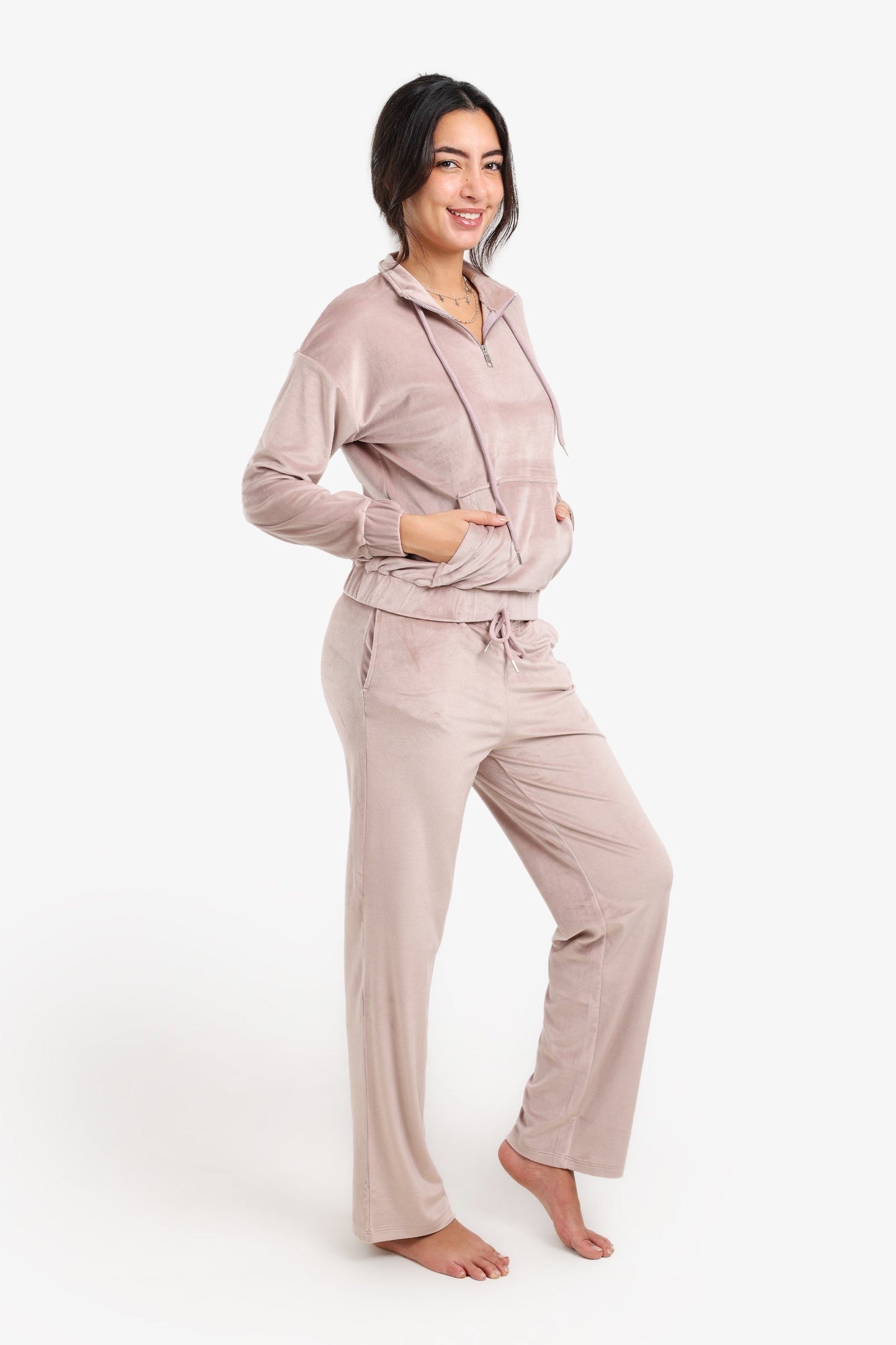 Velvet High Neck Pyjama Set