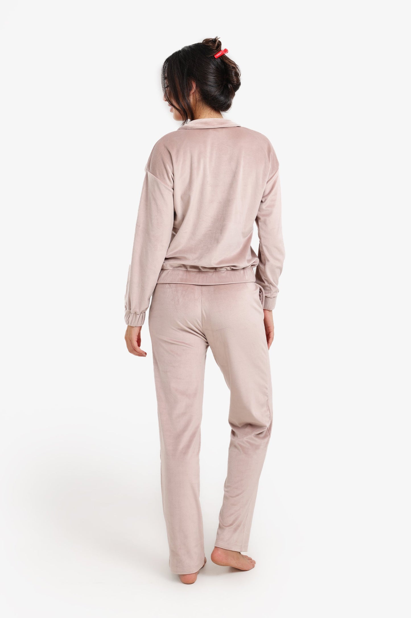 Velvet High Neck Pyjama Set