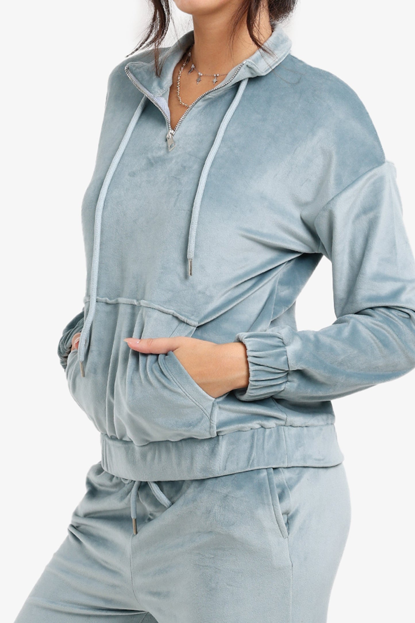 Velvet High Neck Pyjama Set