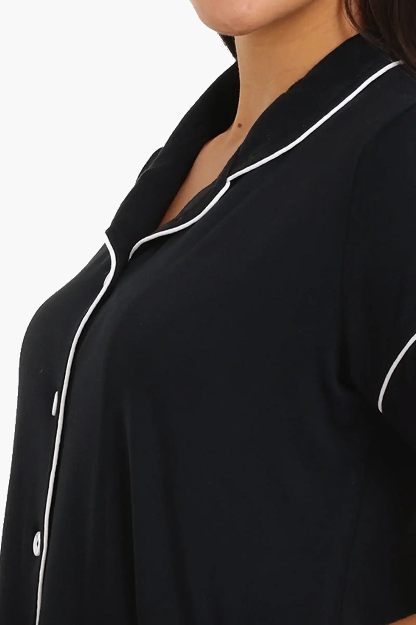 Color Piping Poplin Pyjama Set