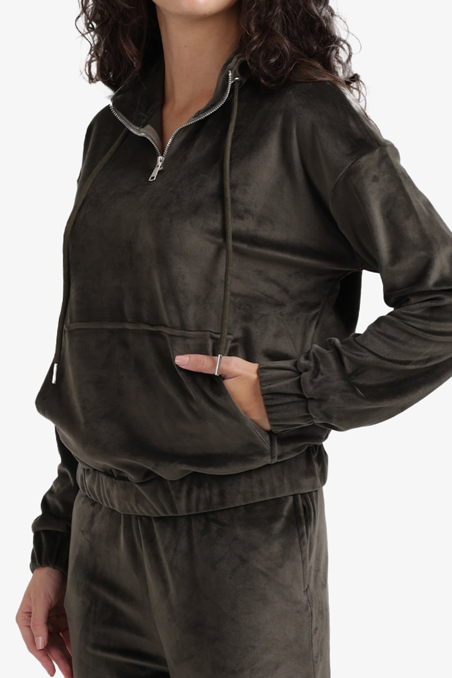 Velvet High Neck Pyjama Set