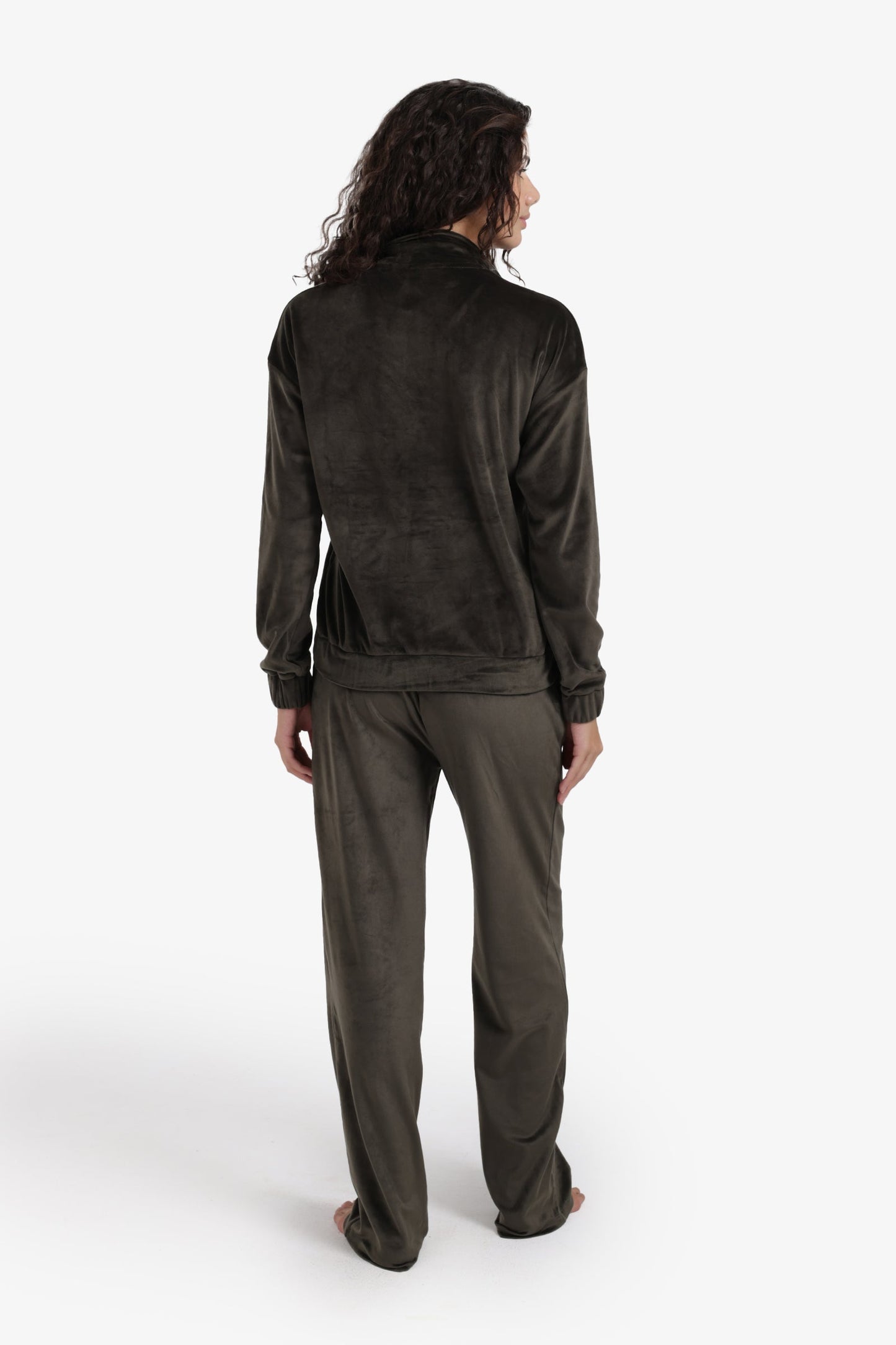 Velvet High Neck Pyjama Set