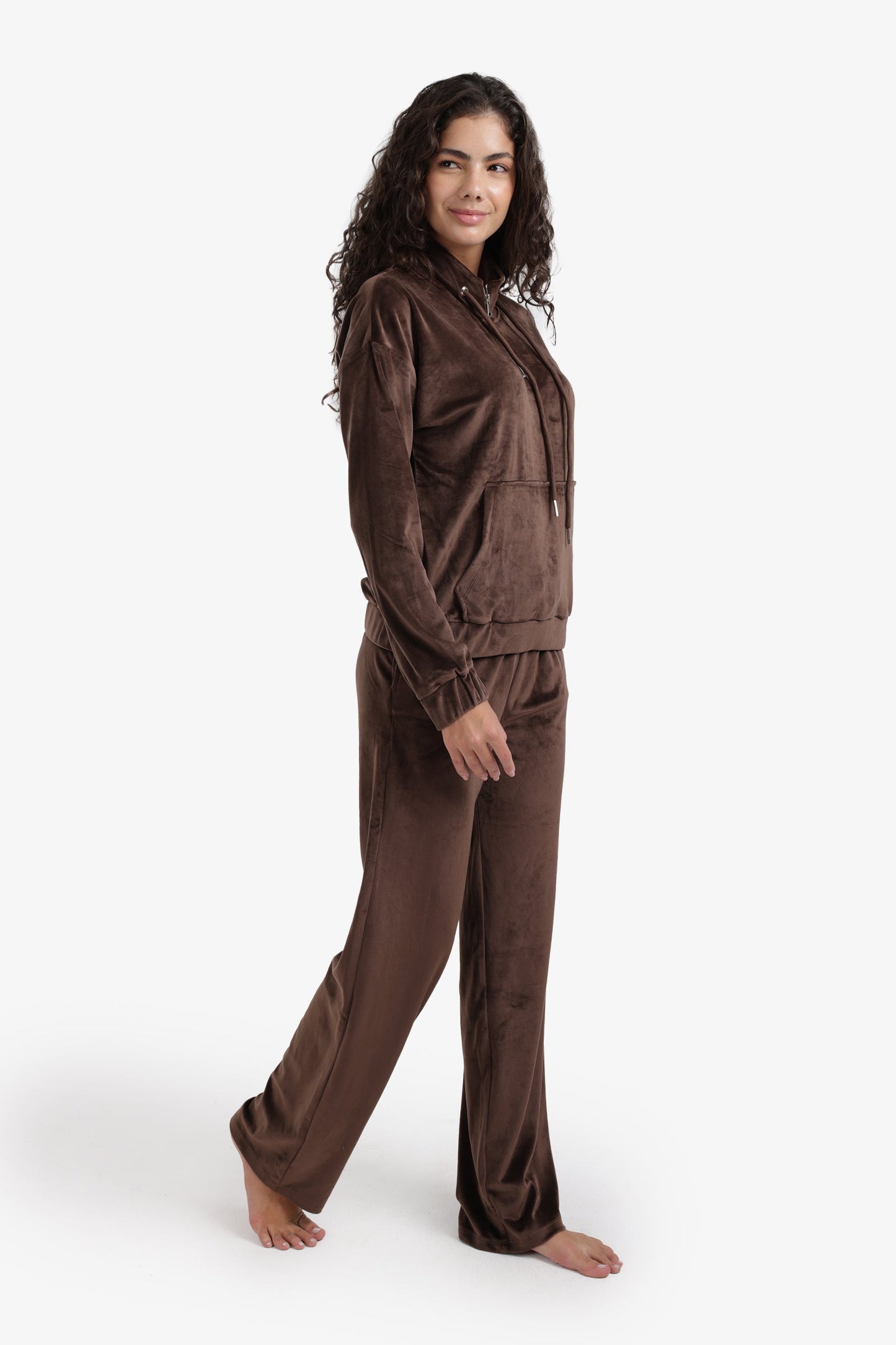 Velvet High Neck Pyjama Set