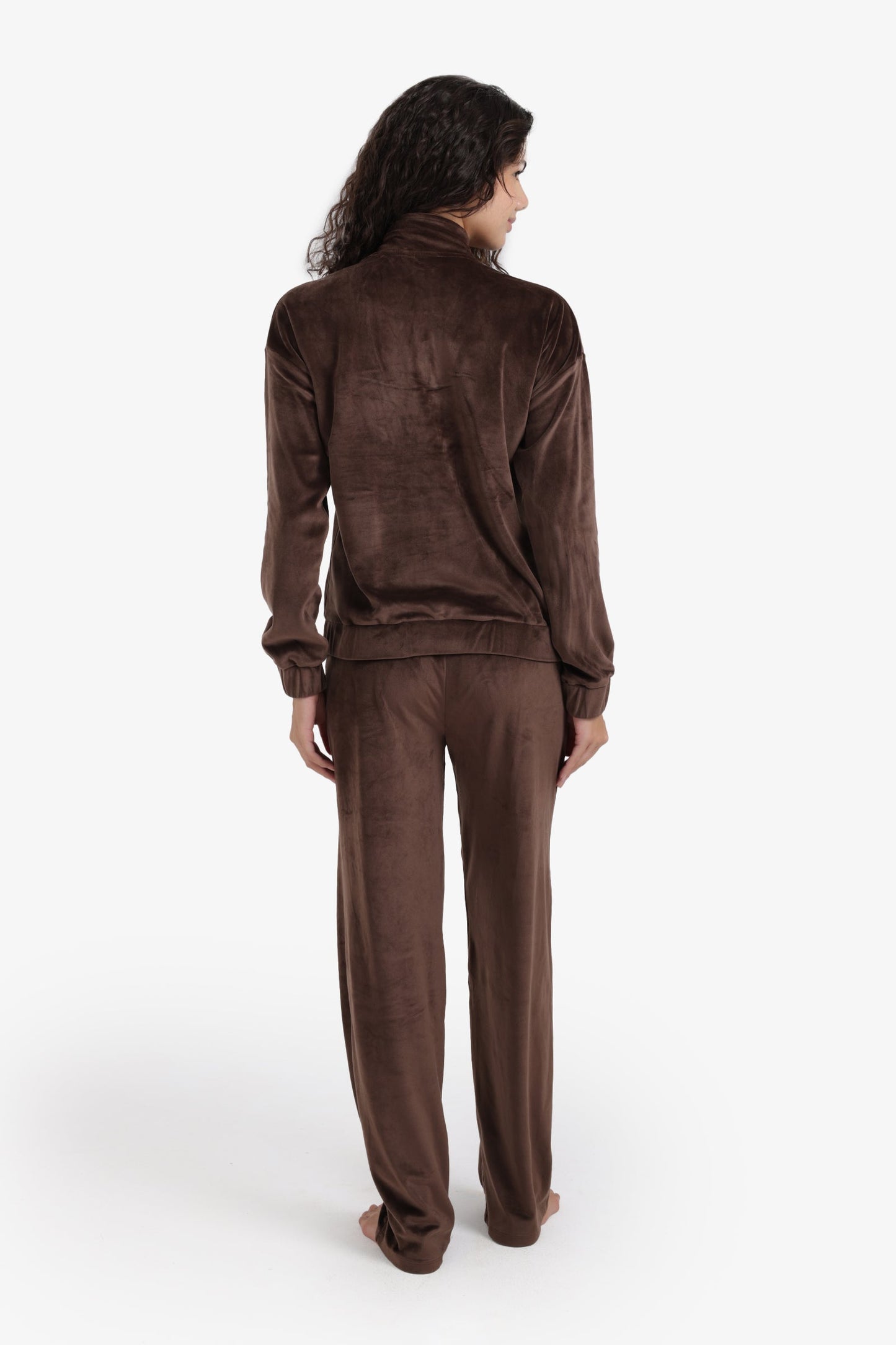 Velvet High Neck Pyjama Set