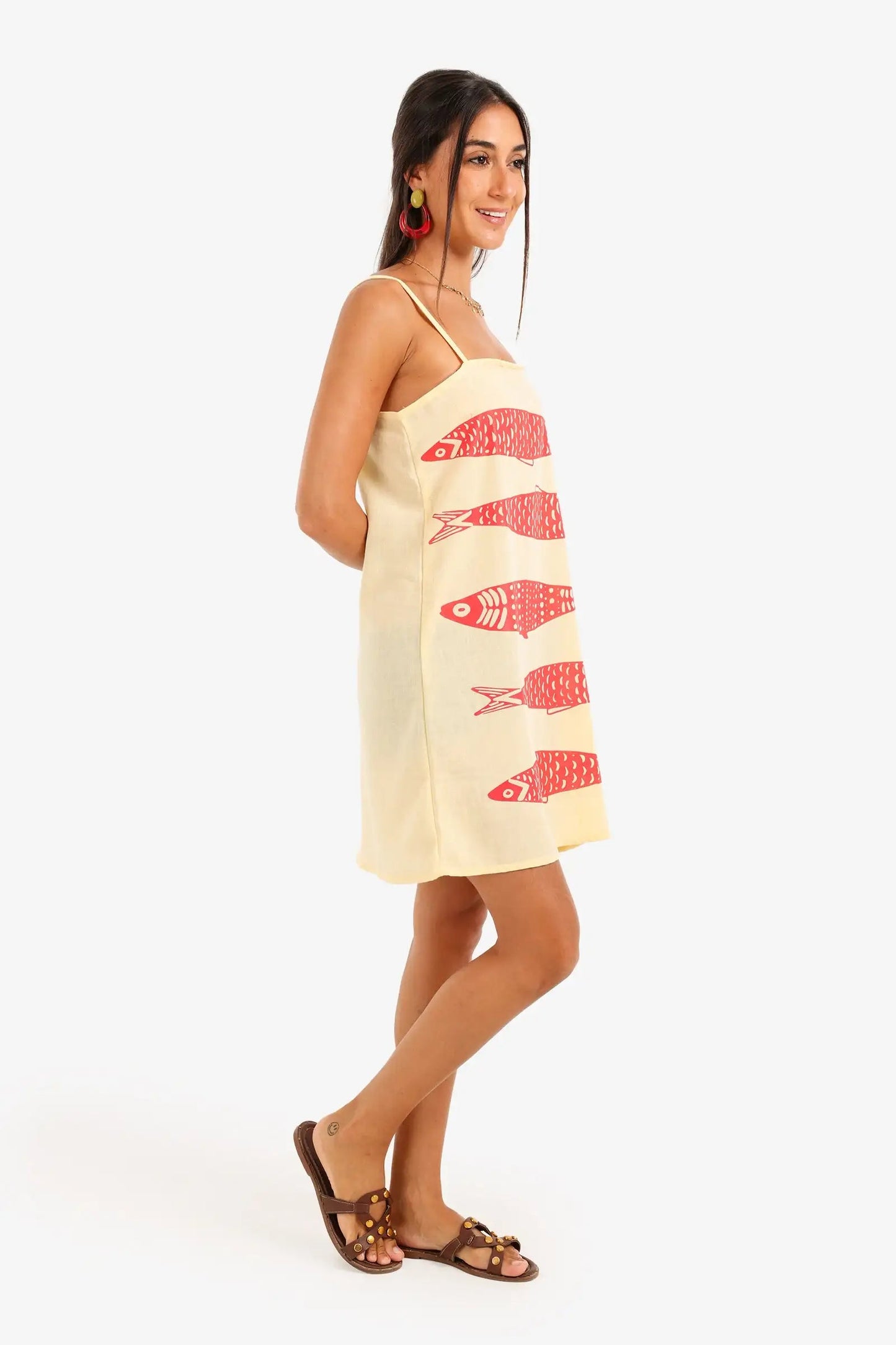 Fish Print Beach Dress