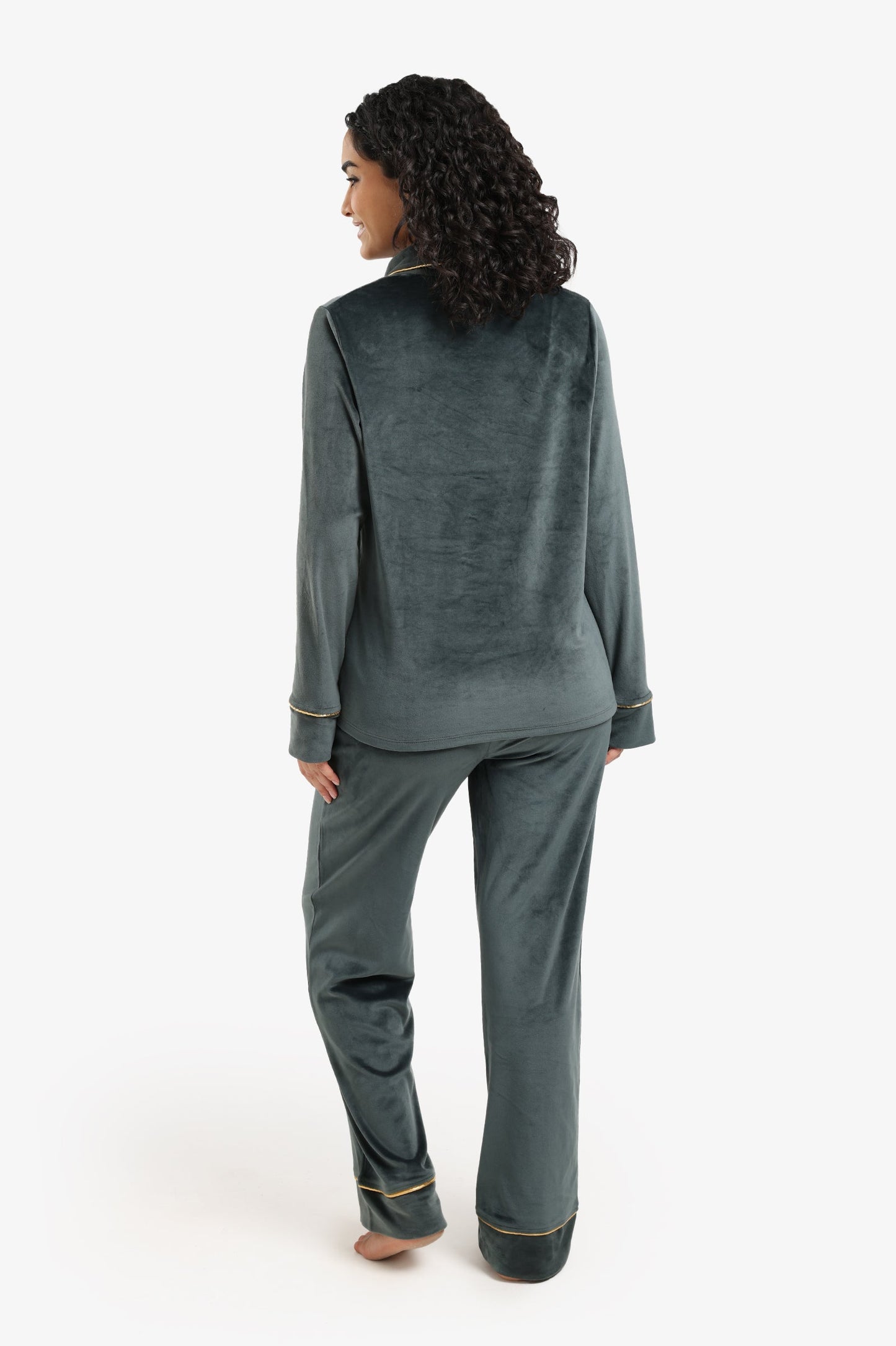 Double-Breasted Velvet Pyjama Set