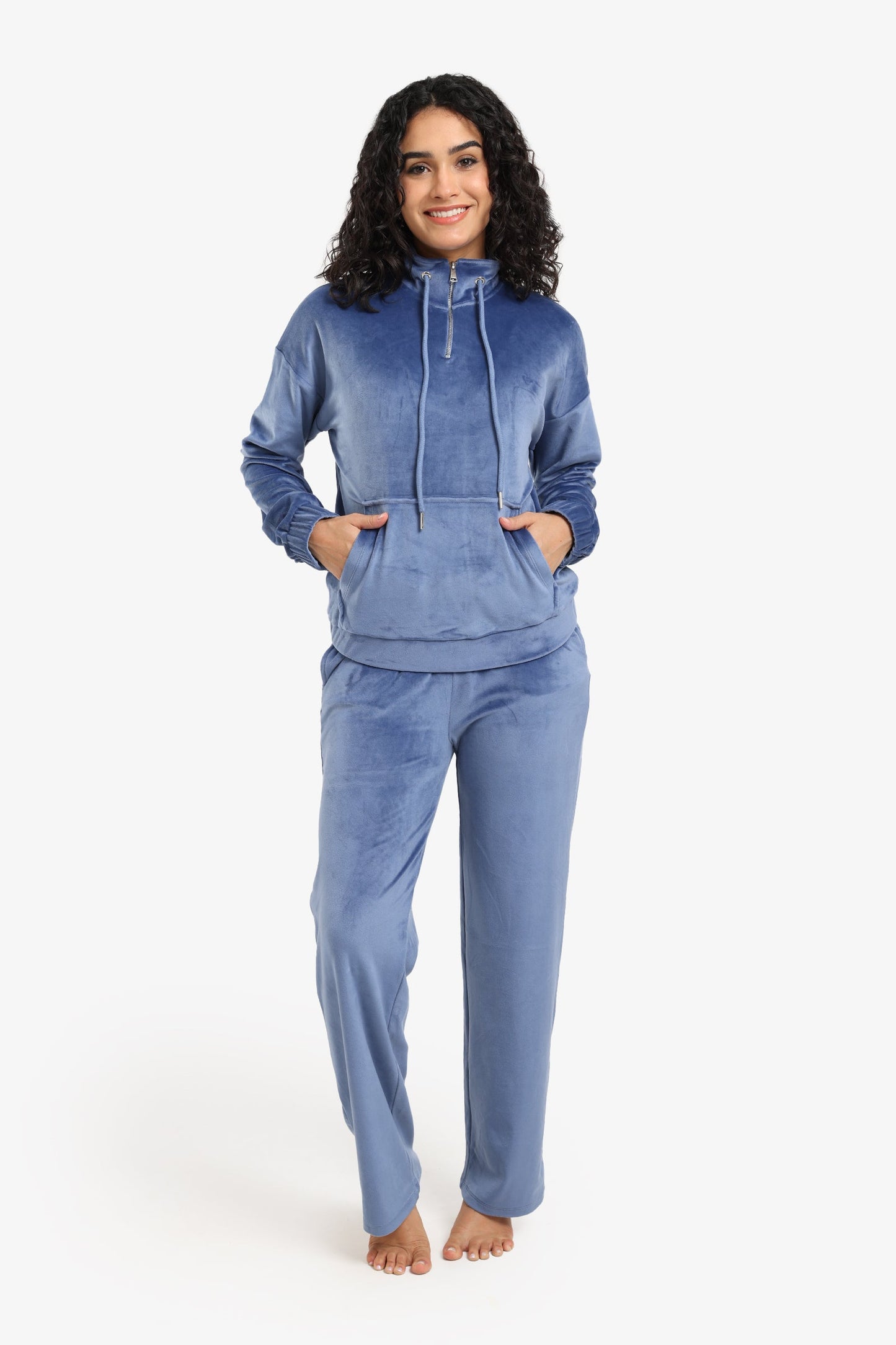 Velvet High Neck Pyjama Set