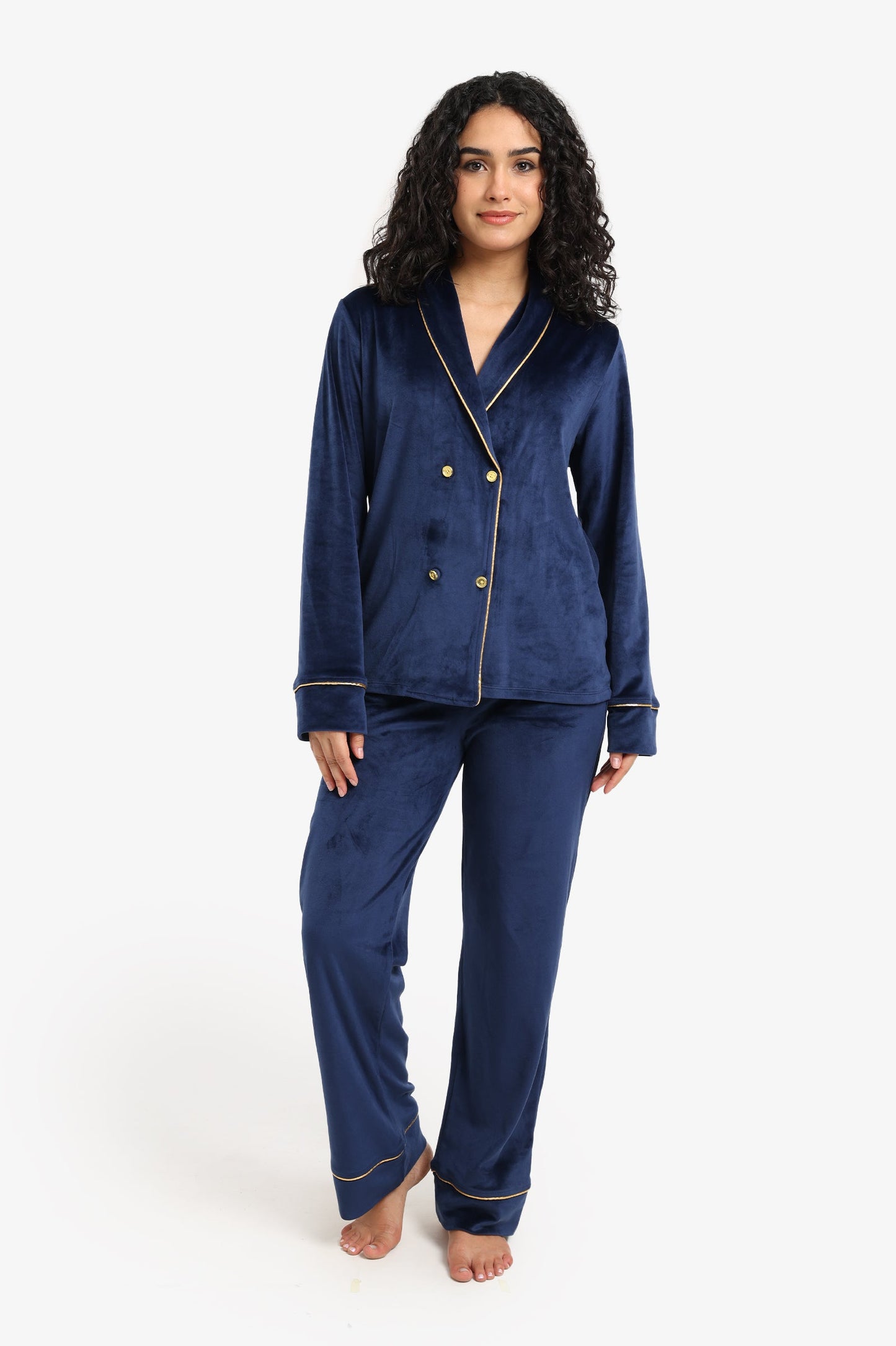 Double-Breasted Velvet Pyjama Set