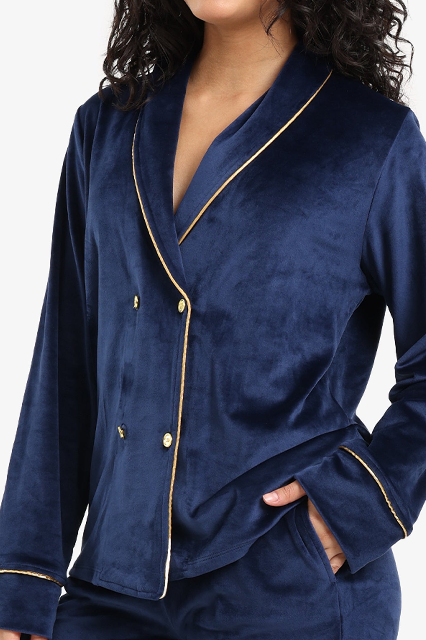 Double-Breasted Velvet Pyjama Set