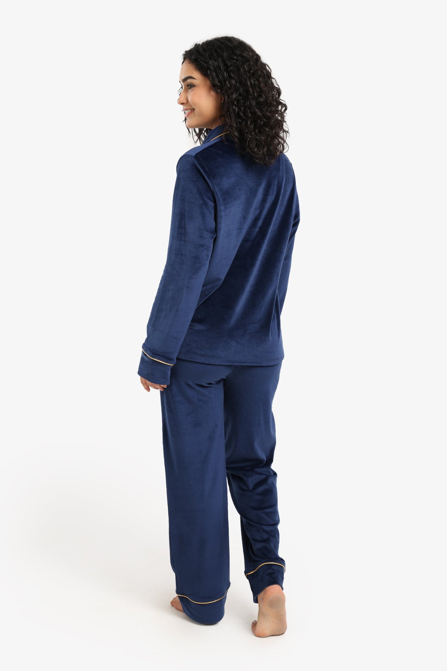 Double-Breasted Velvet Pyjama Set