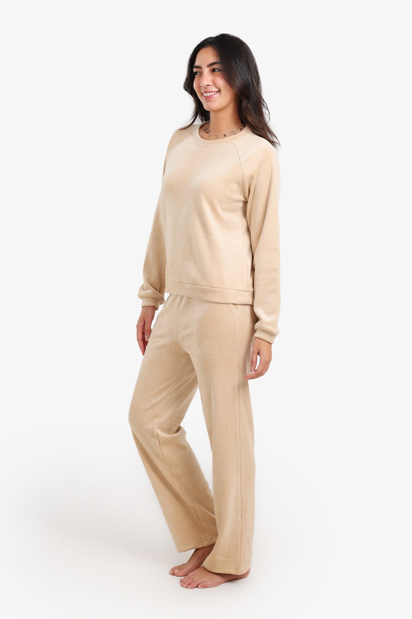 Textured Pattern Pyjama Set