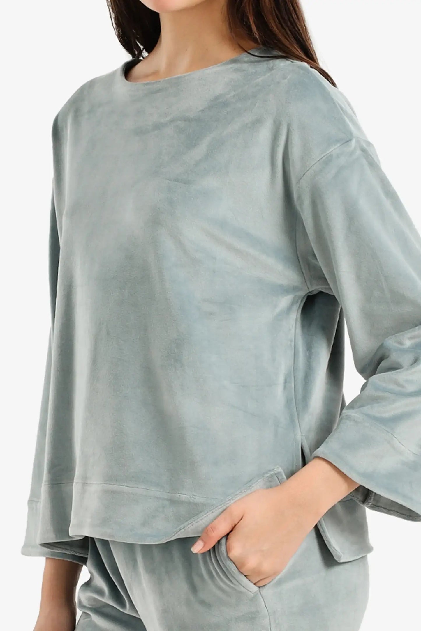 Velvet Long-Sleeve Pyjama Set