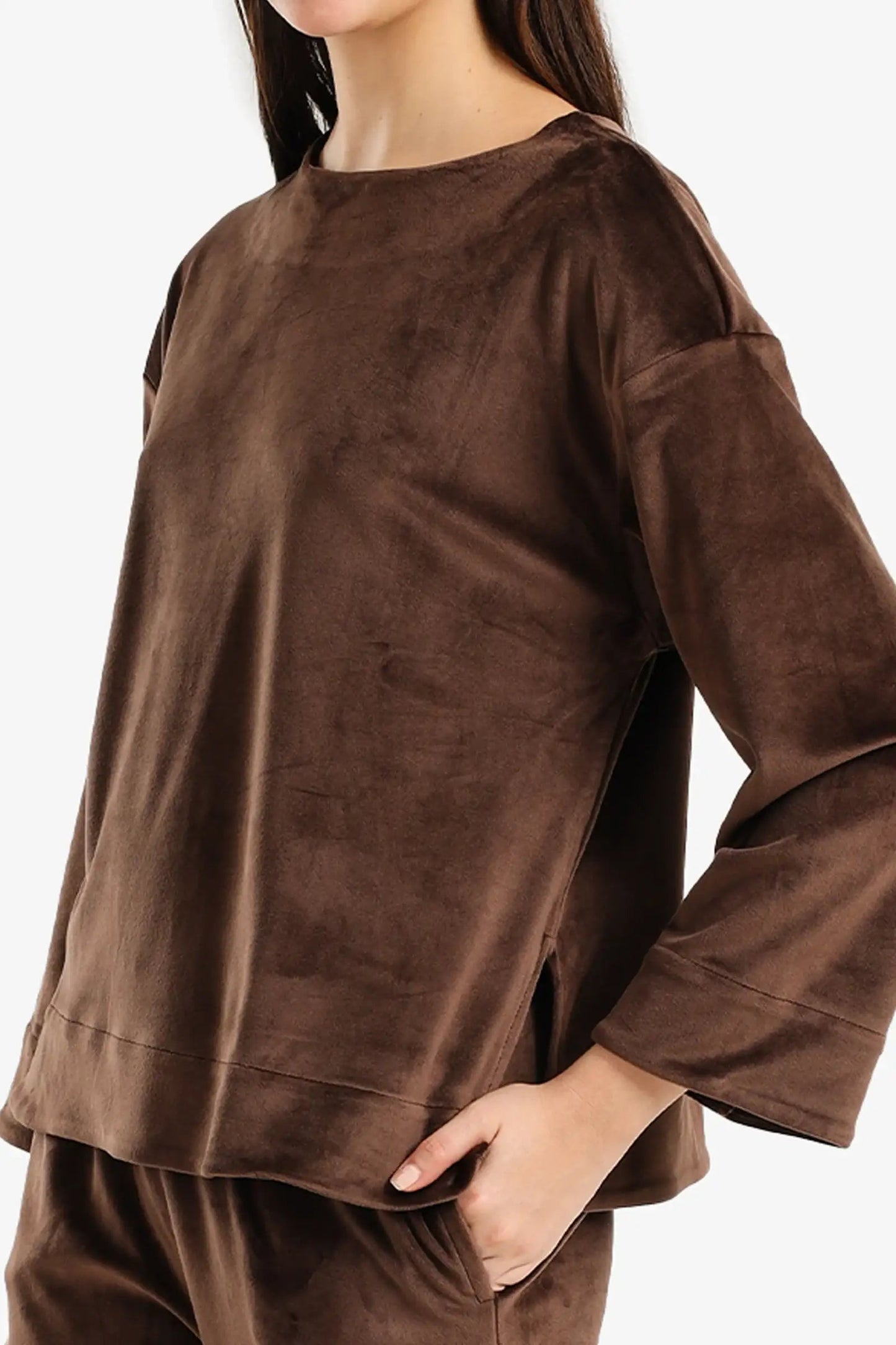 Velvet Long-Sleeve Pyjama Set