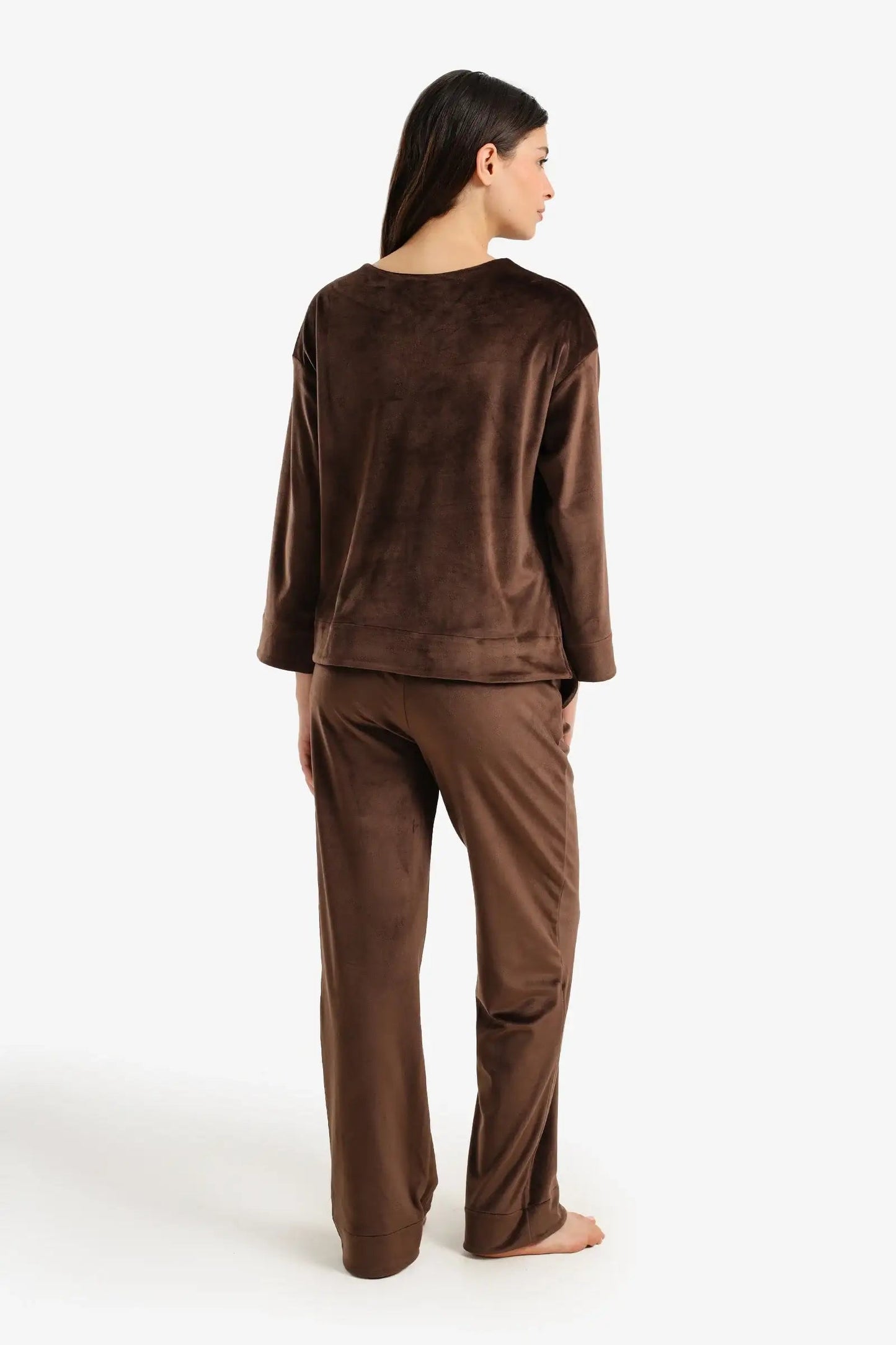 Velvet Long-Sleeve Pyjama Set