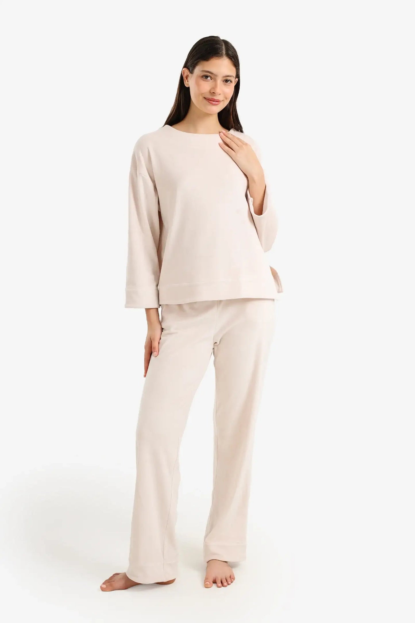 Velvet Long-Sleeve Pyjama Set