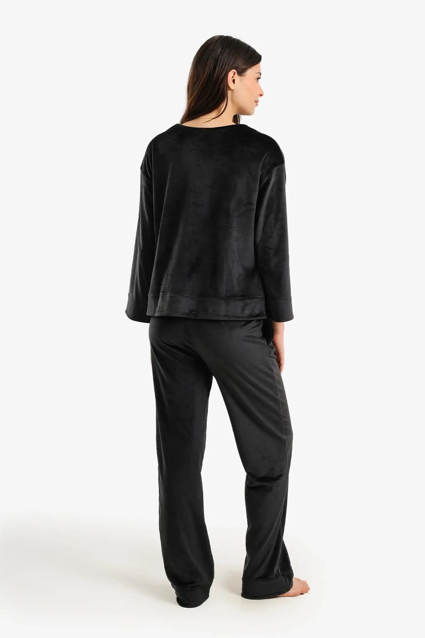 Velvet Long-Sleeve Pyjama Set