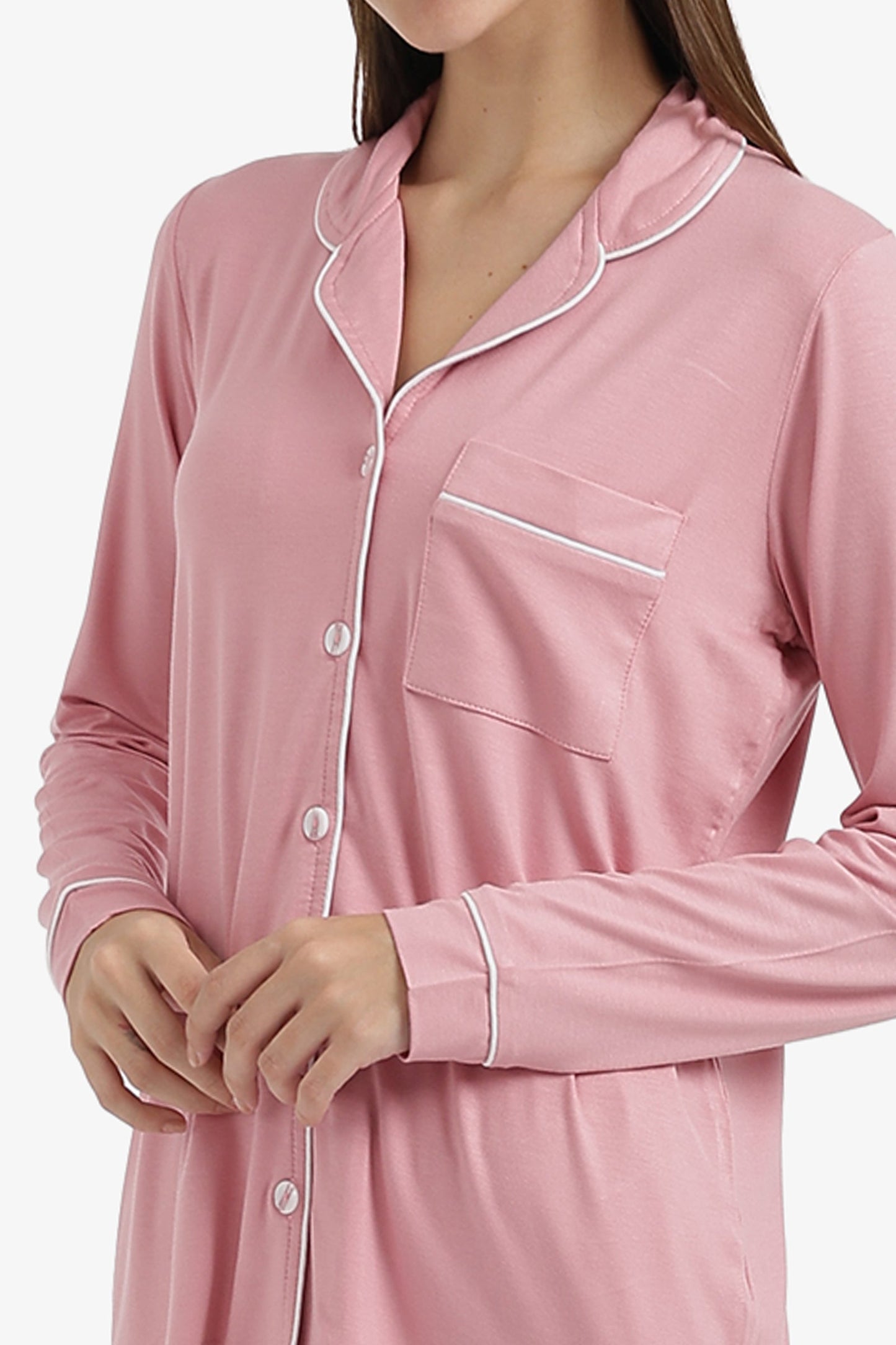 Contrast-Pipe Pyjama Set