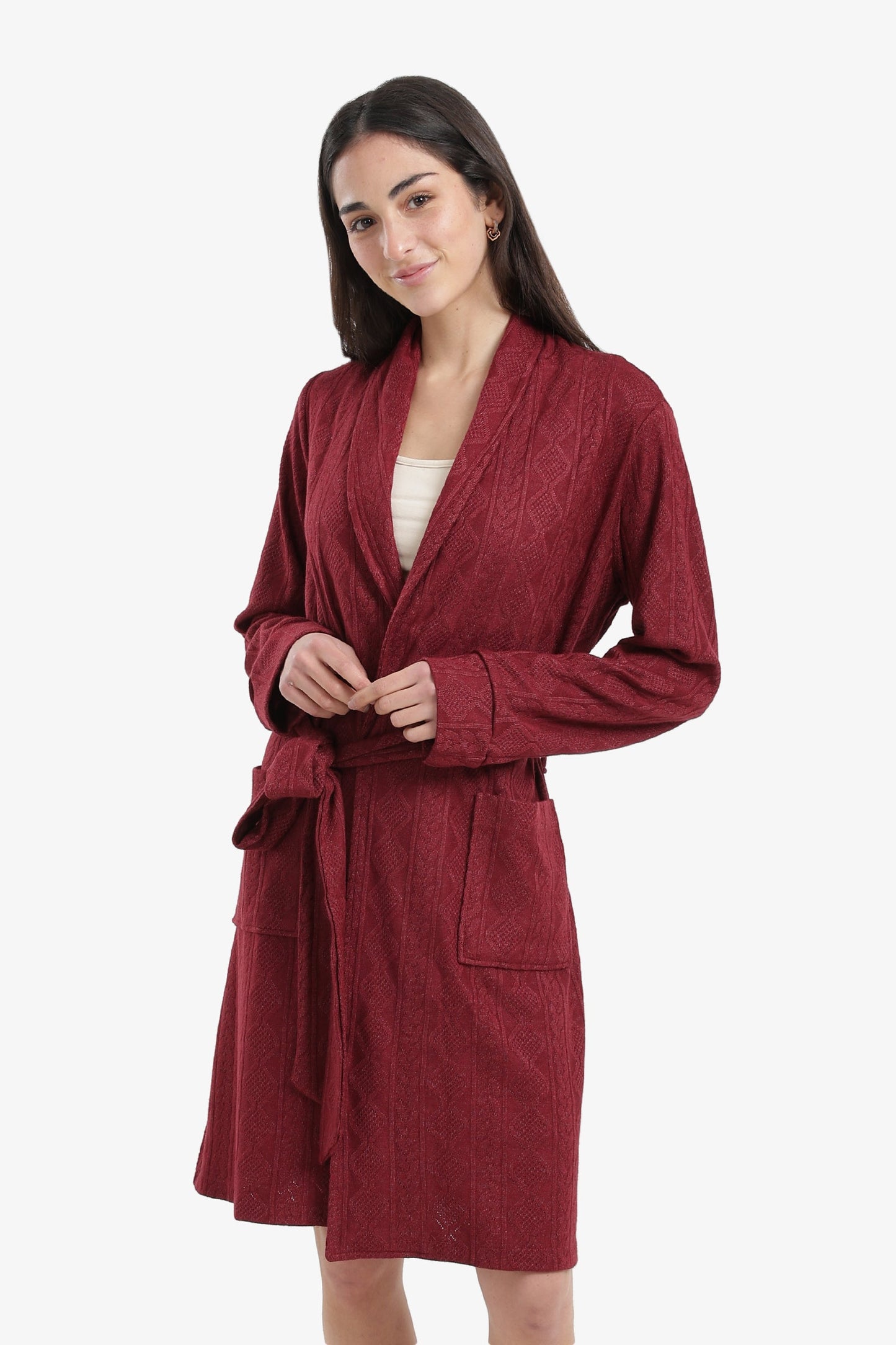 Self-Pattern Relaxed Robe