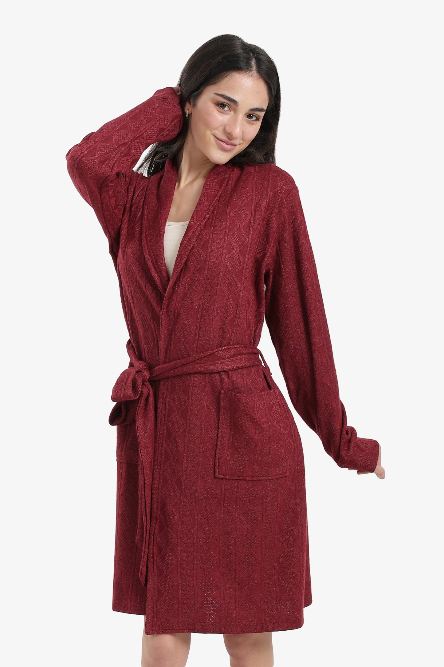 Self-Pattern Relaxed Robe