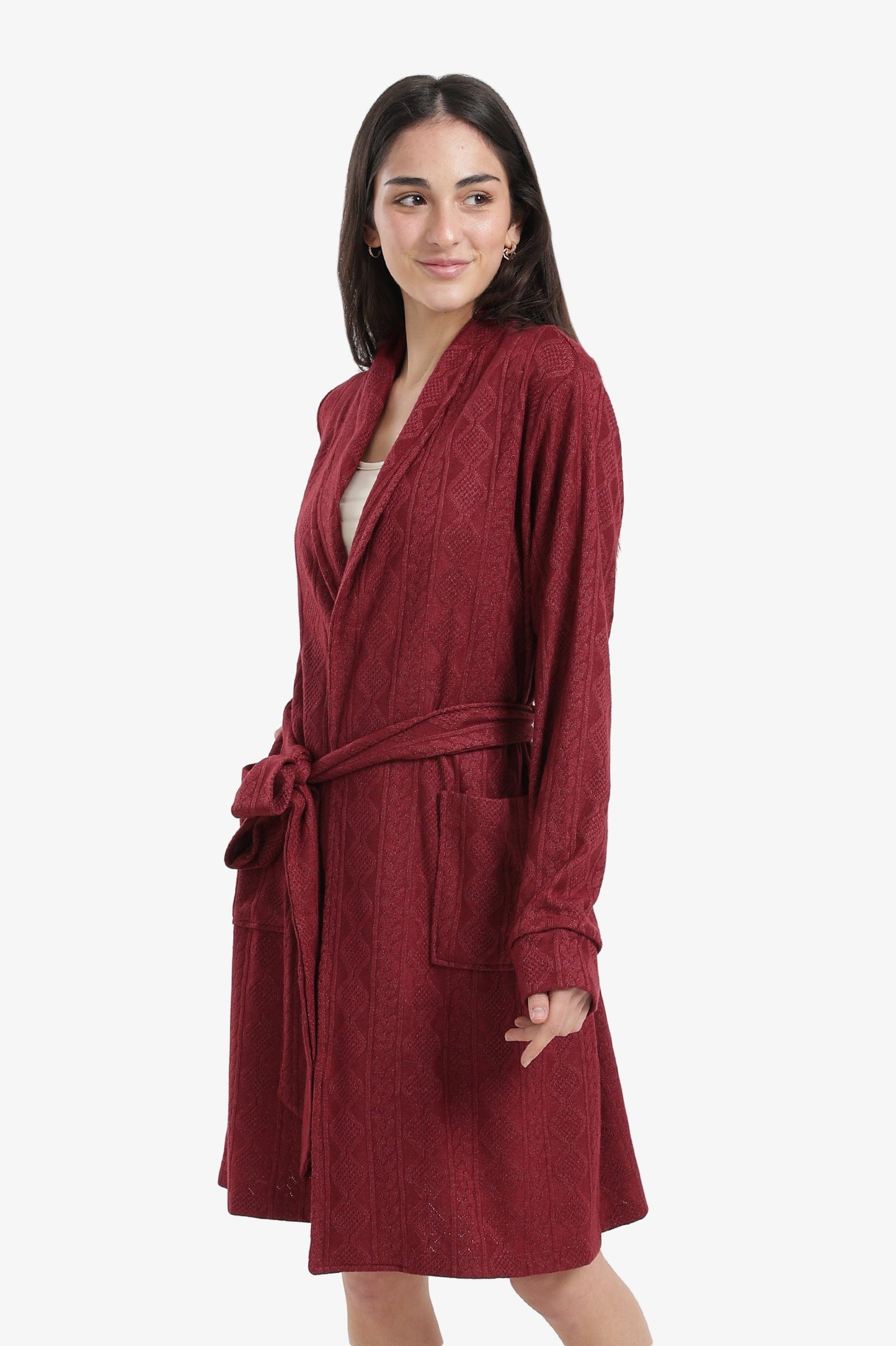Self-Pattern Relaxed Robe