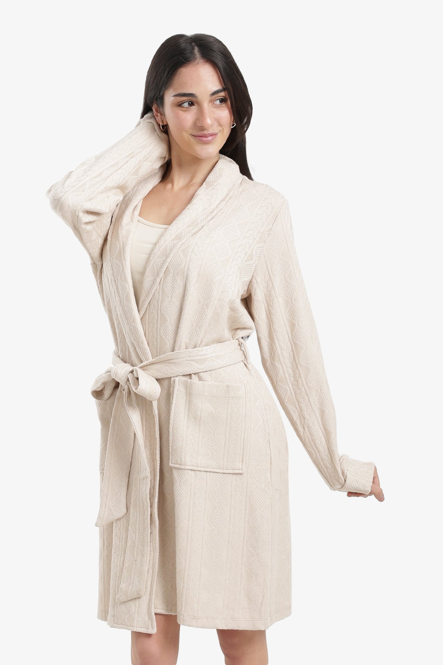 Self-Pattern Relaxed Robe