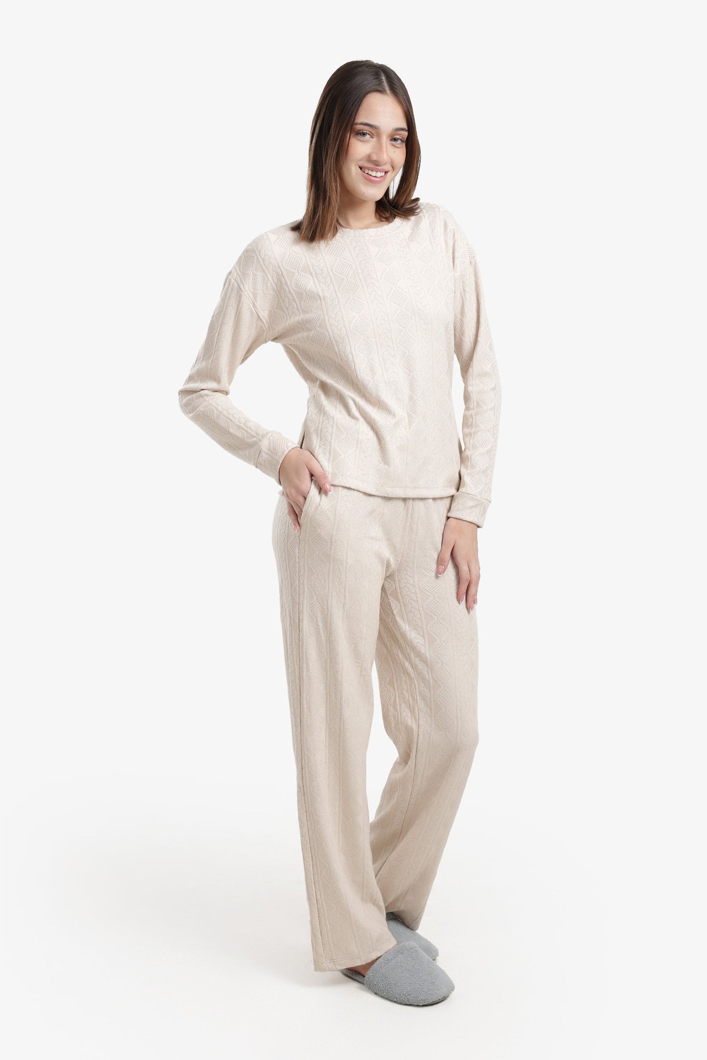 Self-Pattern Relaxed Pyjama Set
