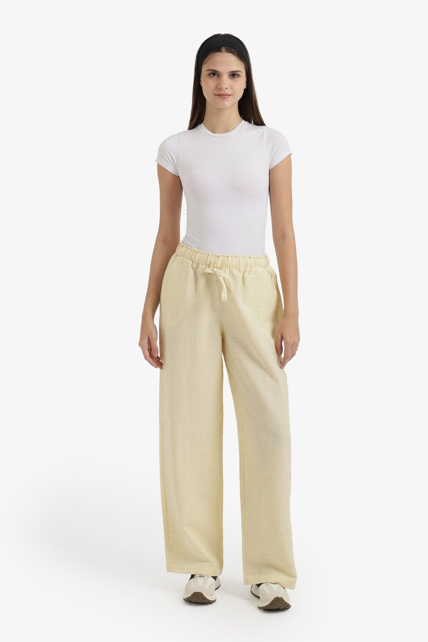 Wide-Leg Drawstring Pants