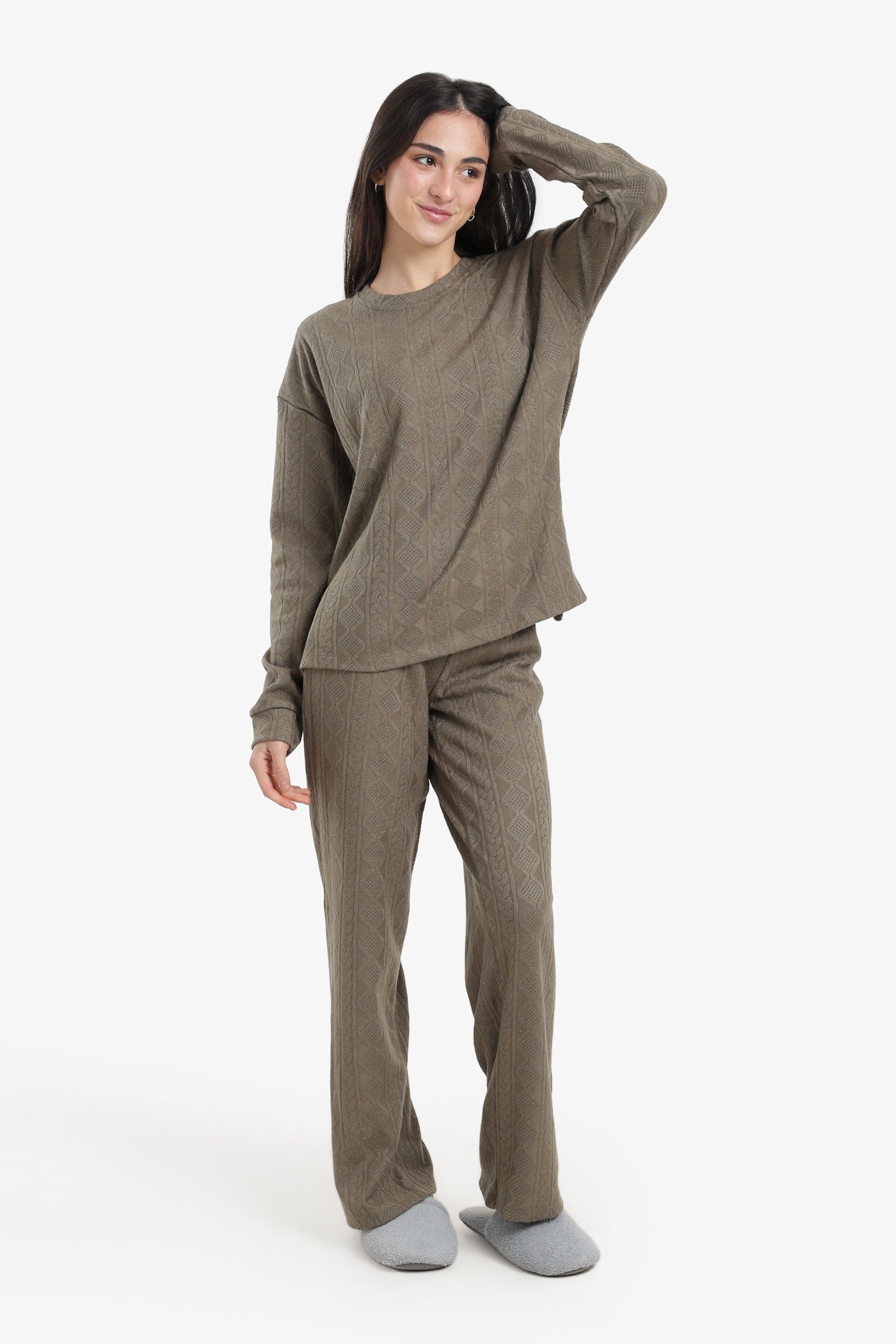 Self-Pattern Relaxed Pyjama Set