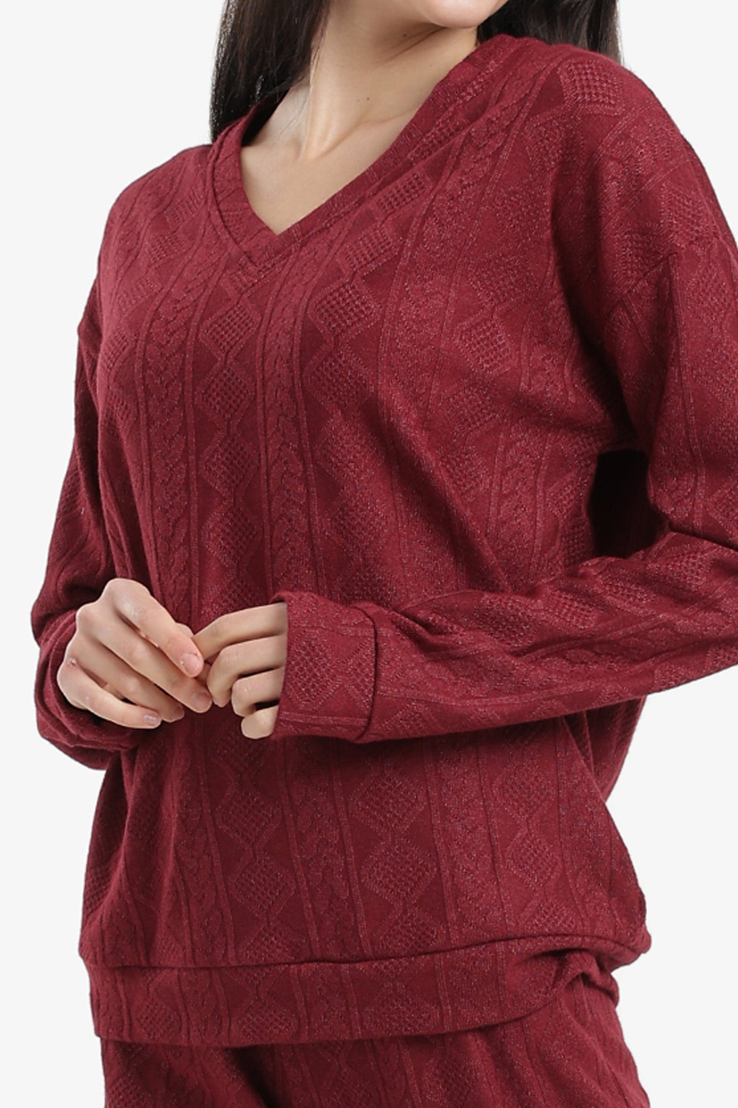 Cable Knit Pattern Pyjama Set