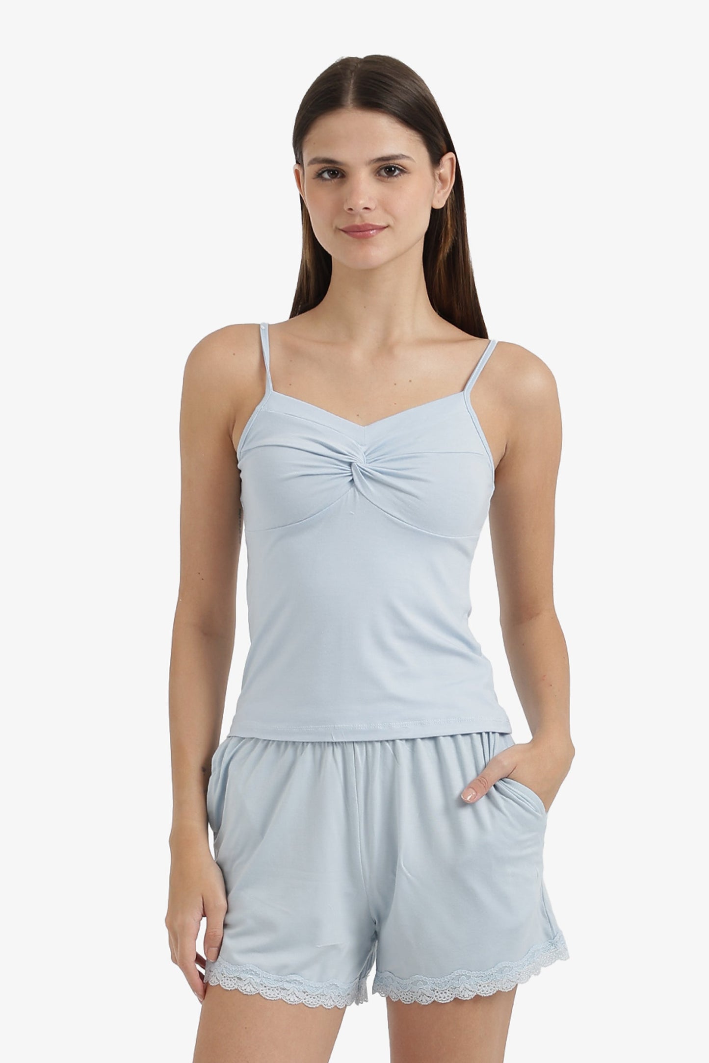 Twist-Front Detail Pyjama Set