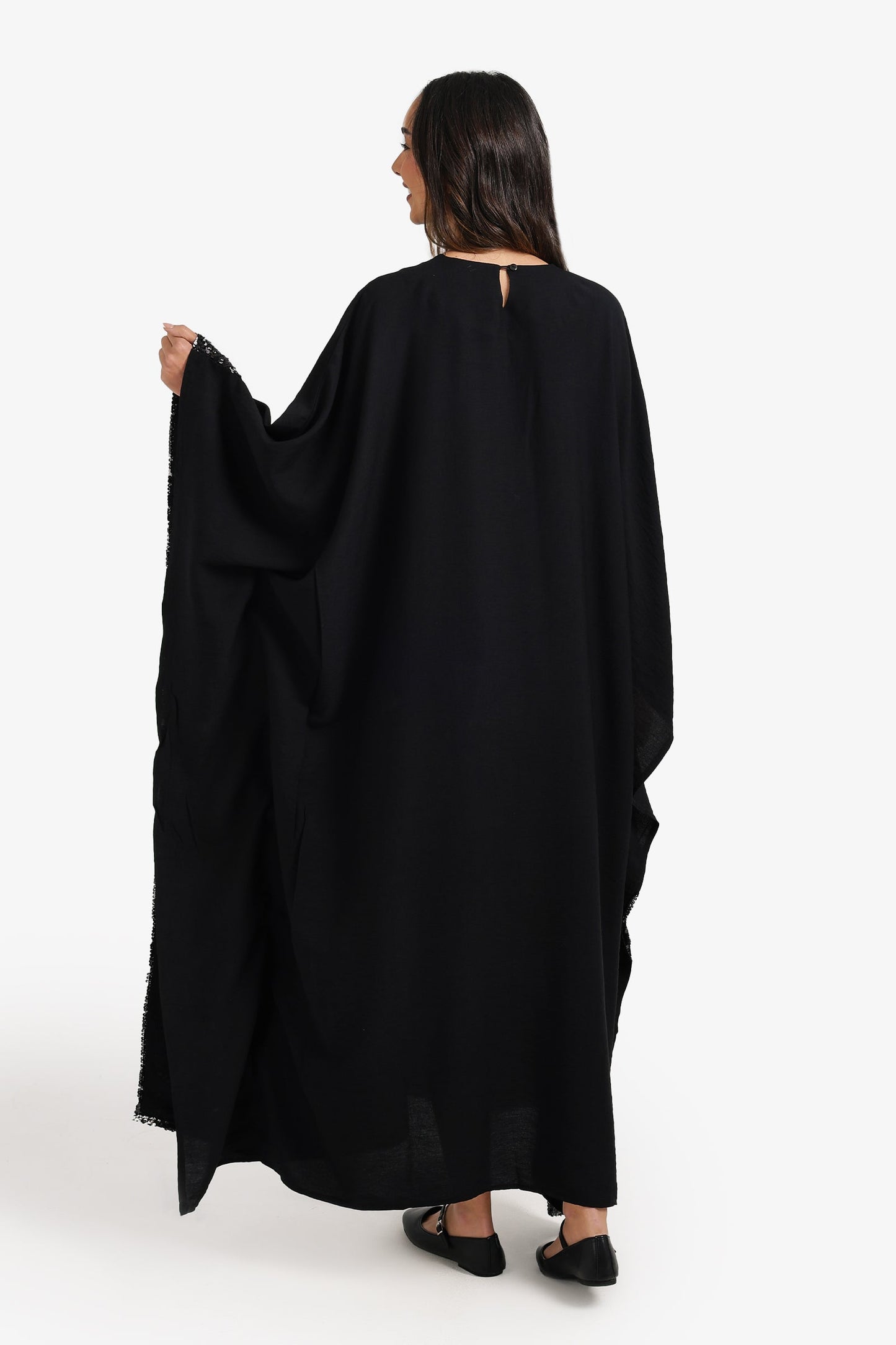 Sequin-Trimmed Abaya
