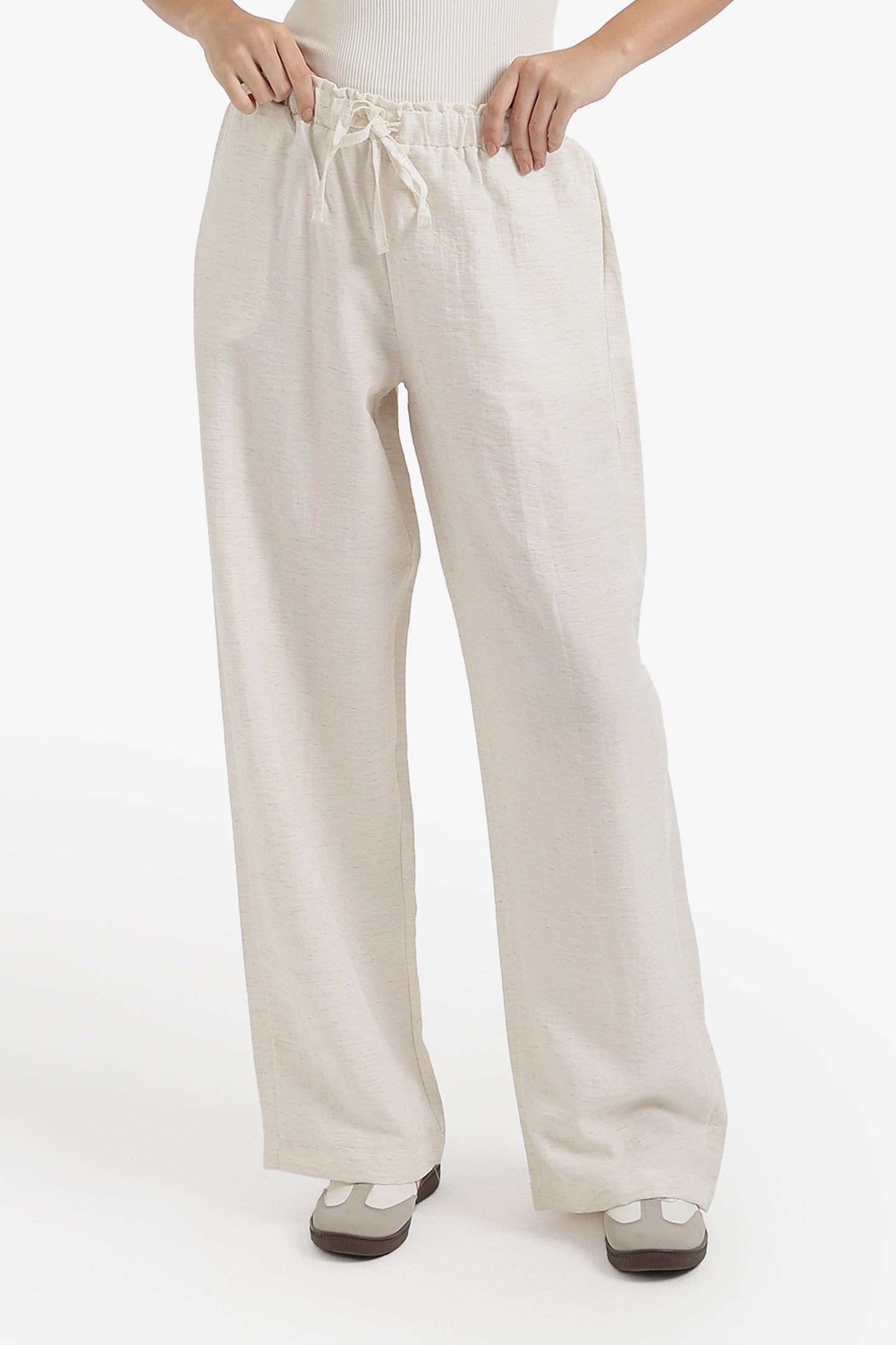 Wide-Leg Drawstring Pants
