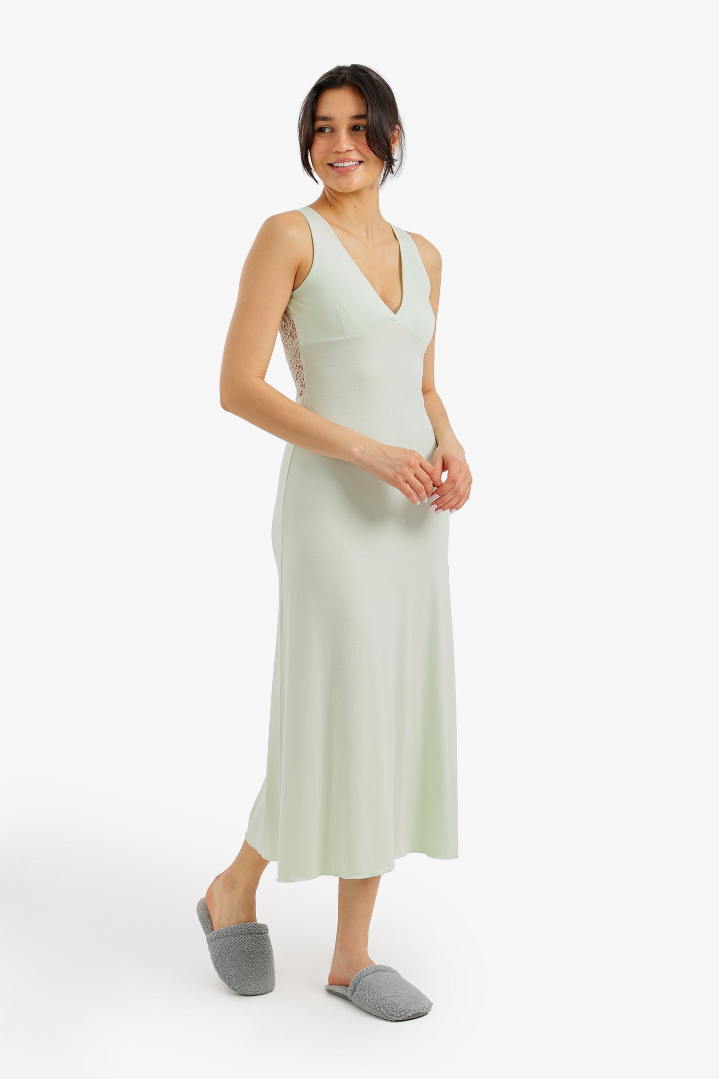 Side-Slit Midi Nightgown