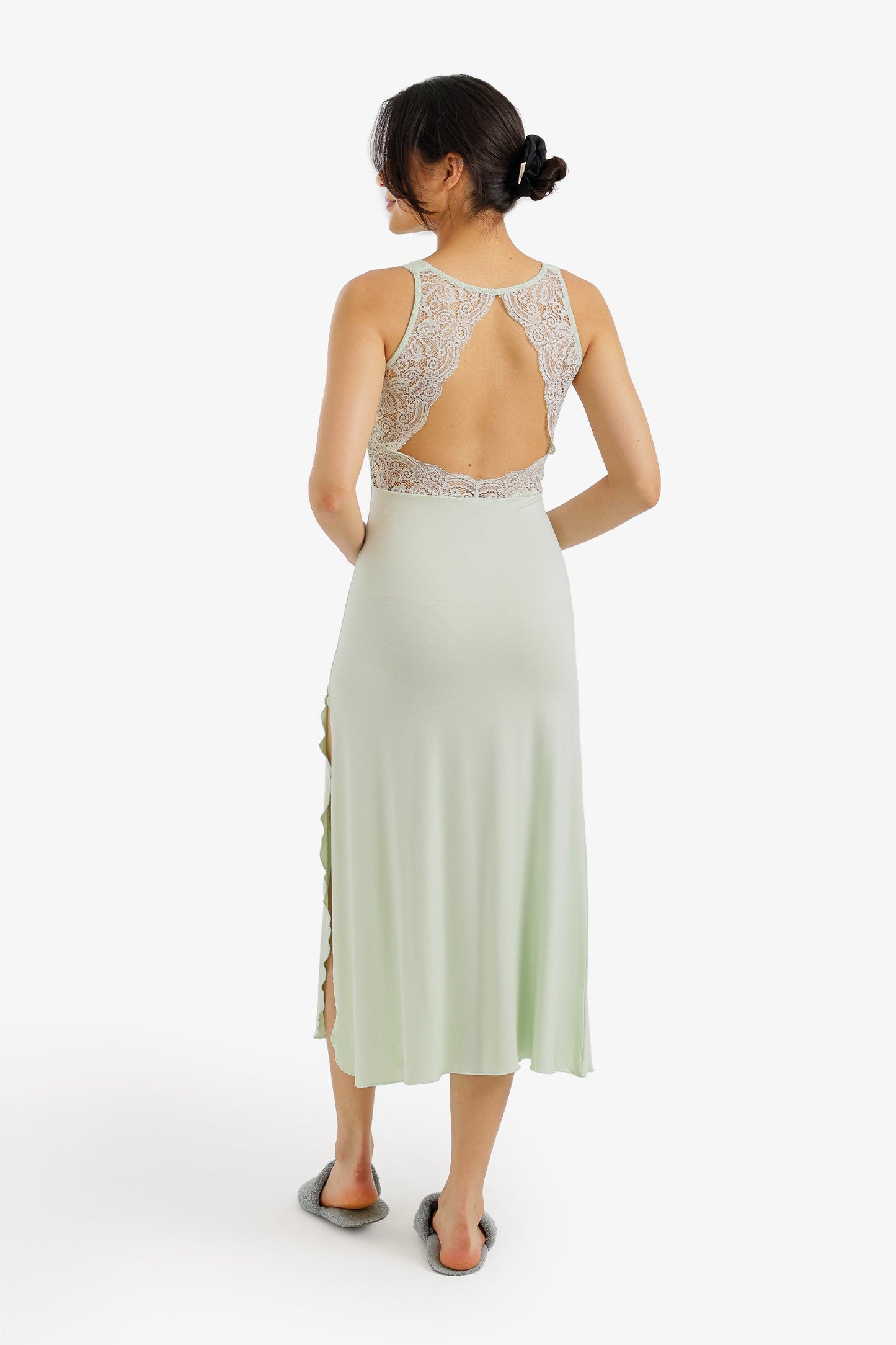 Side-Slit Midi Nightgown