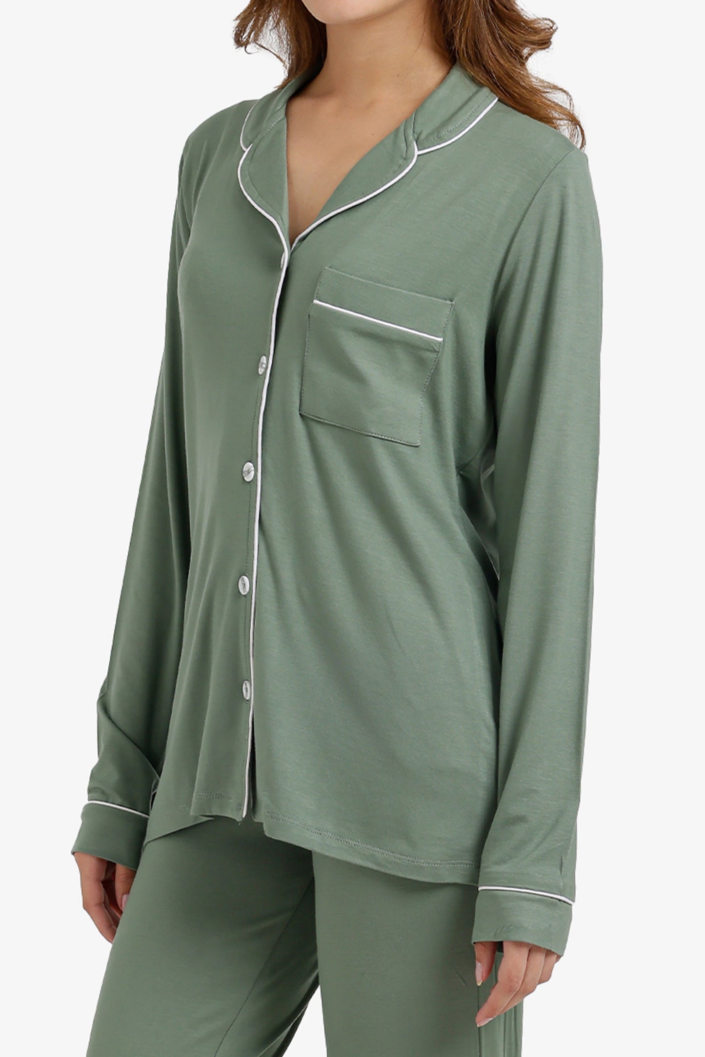 Contrast-Pipe Pyjama Set